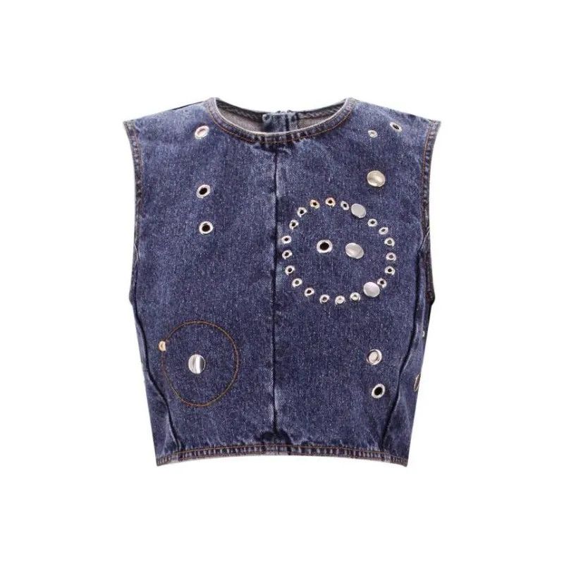 Chloe o1loc1c0425 CHC24 Tank Top in Faded Denim Size S / US 4 / IT 40 - 1 Thumbnail