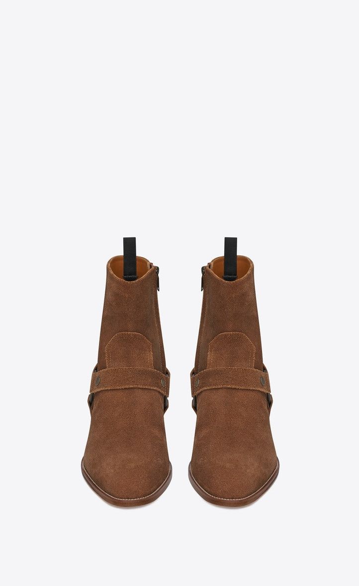 Saint Laurent Paris o1b1hav110125 496880 Wyatt Harness Boots in Suede in Brown Size US 9 / EU 42 - 2 Thumbnail