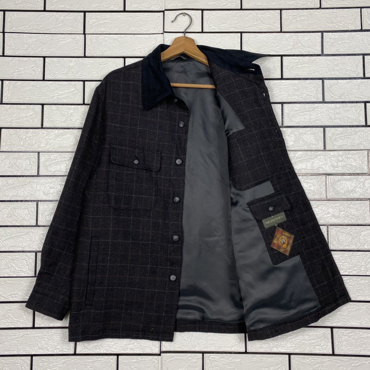 Japanese Brand Vintage Shawl Collar Jacket Tartan Mc Henry Pure Alpaca Wool Size US M / EU 48-50 / 2 - 12 Thumbnail