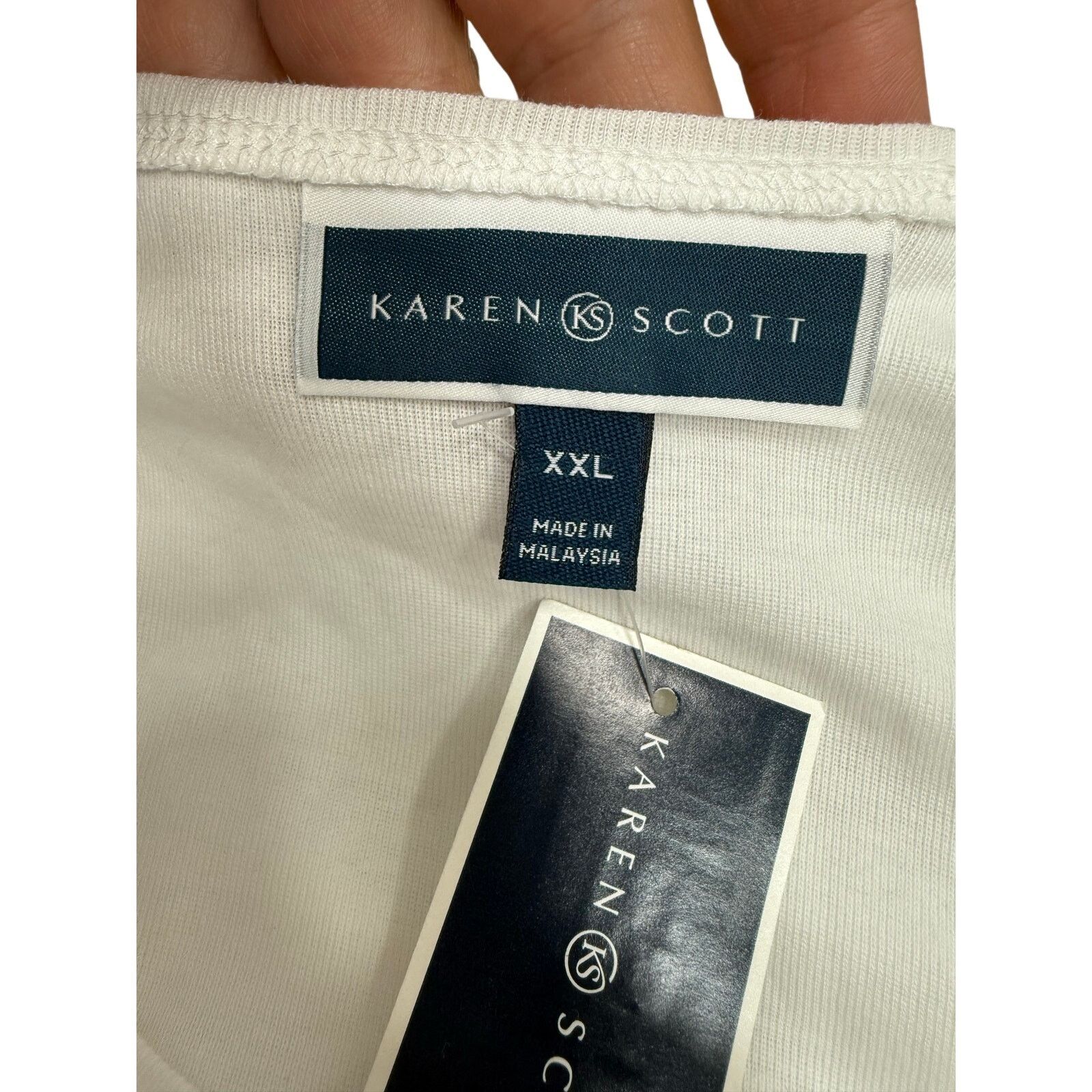 Macys Macy's Karen Scott Blouse Top sz XXL Cotton NEW # G721 Size XXL / US 16-18 / IT 52-54 - 3 Thumbnail