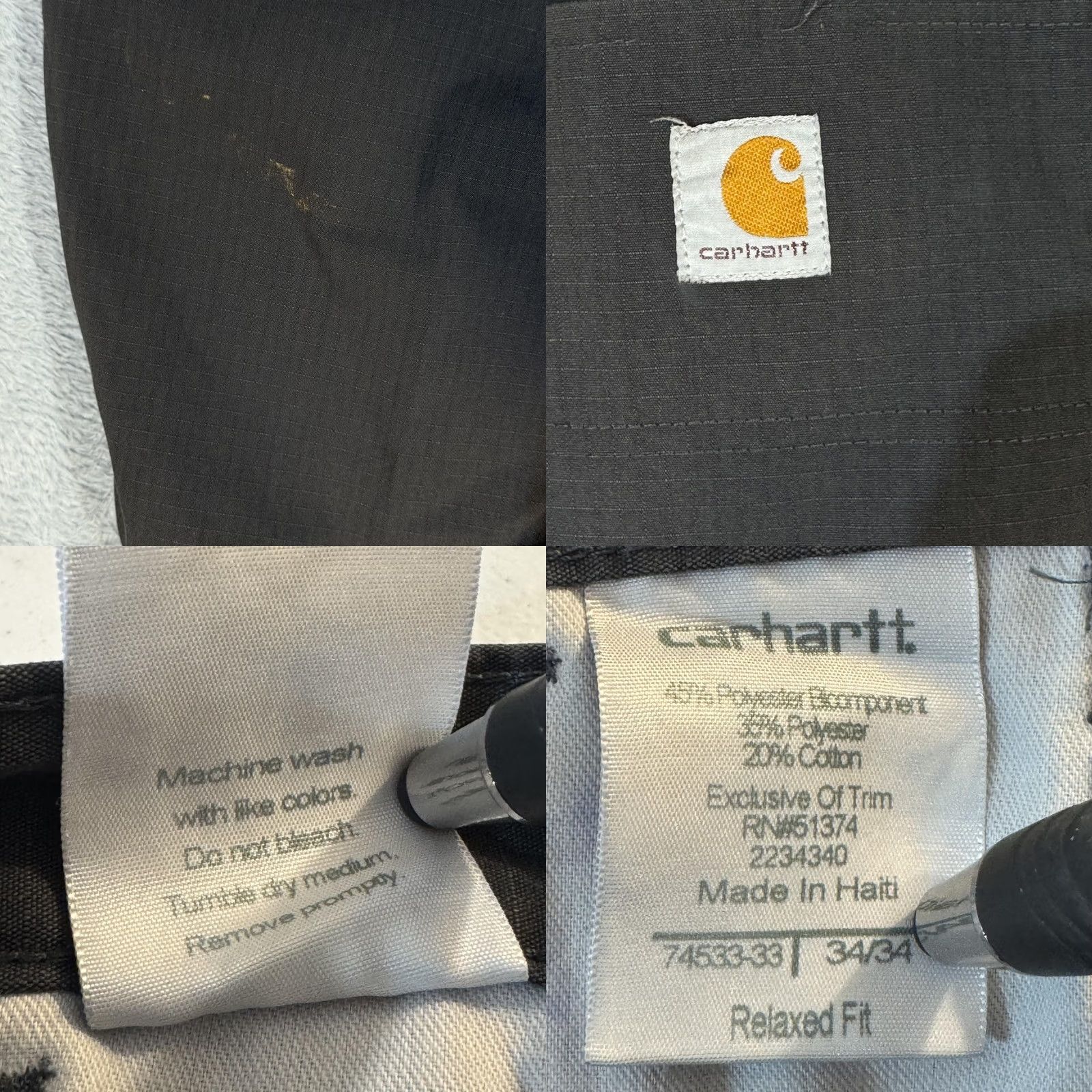 Carhartt Carhartt Pant Mens 34x34 Gray Ripstop Relaxed Fit Workwear Cargo 34x34 Pant Carhartt Size US 34 / EU 50 - 8 Thumbnail