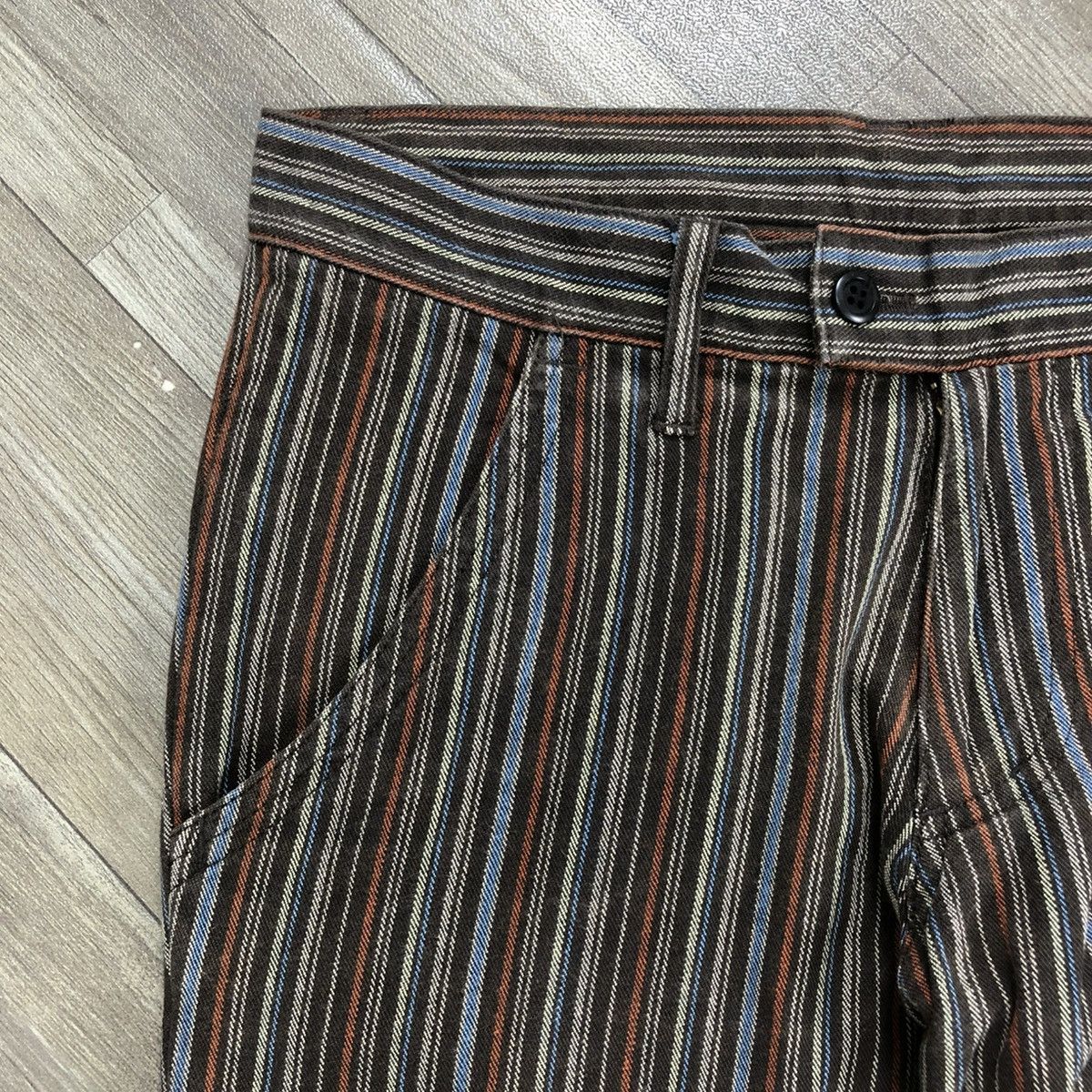 If Six Was Nine × Japanese Brand × Tornado Mart 2000s Tornado Mart Stripped Line Button GOA LGB Flared Jeans Size US 31 - 9 Thumbnail