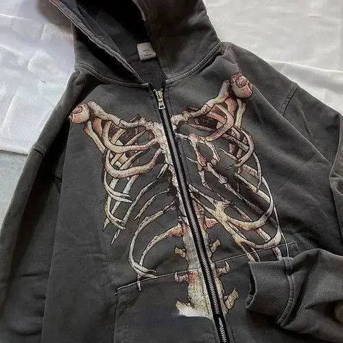 Japanese Brand Kimura x Asou Punk Zip Up Hoodie Gothic Style Skeleton Size US M / EU 48-50 / 2 - 4 Thumbnail