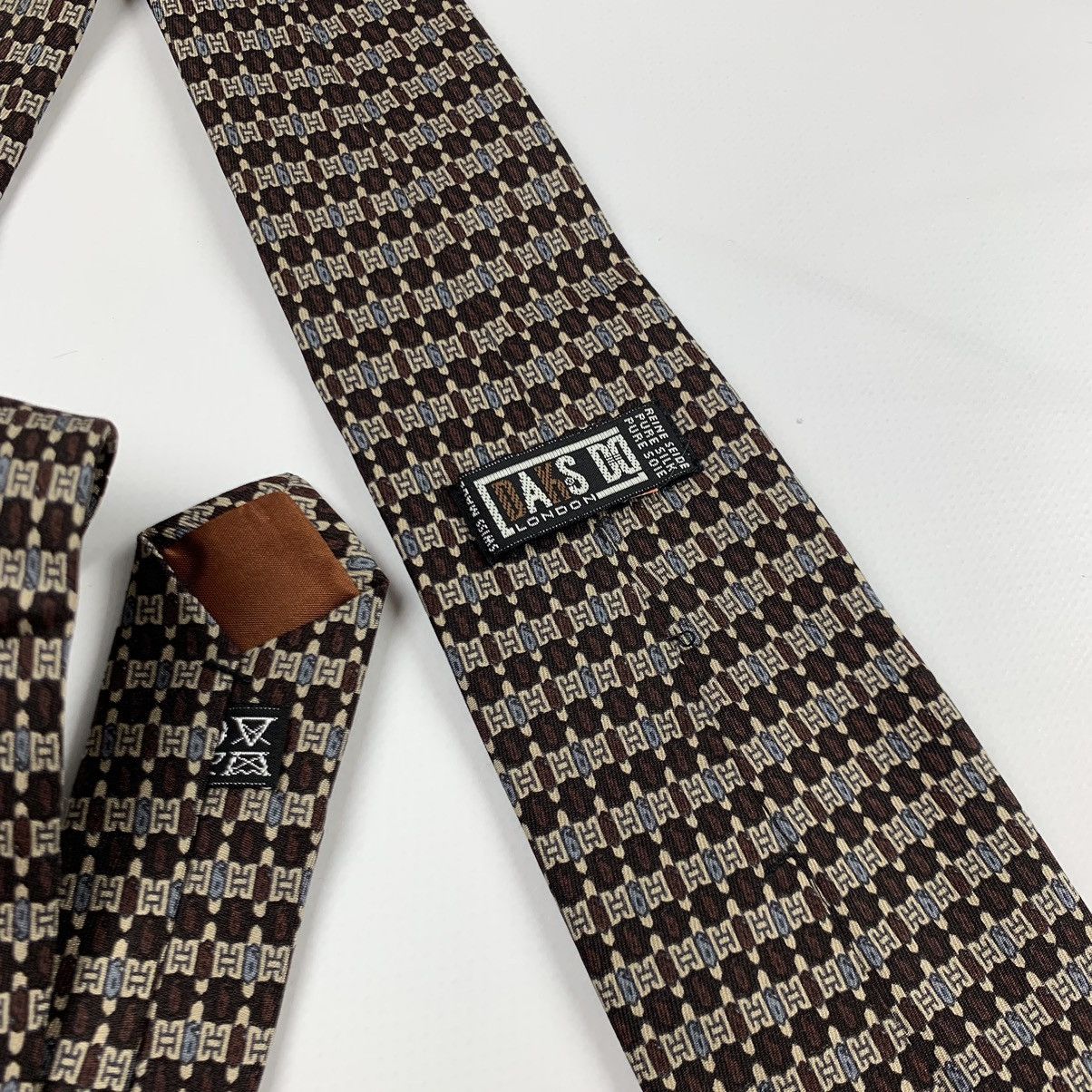 DAKS × Vintage Vintage Daks monogram silk tie Size ONE SIZE - 1 Thumbnail