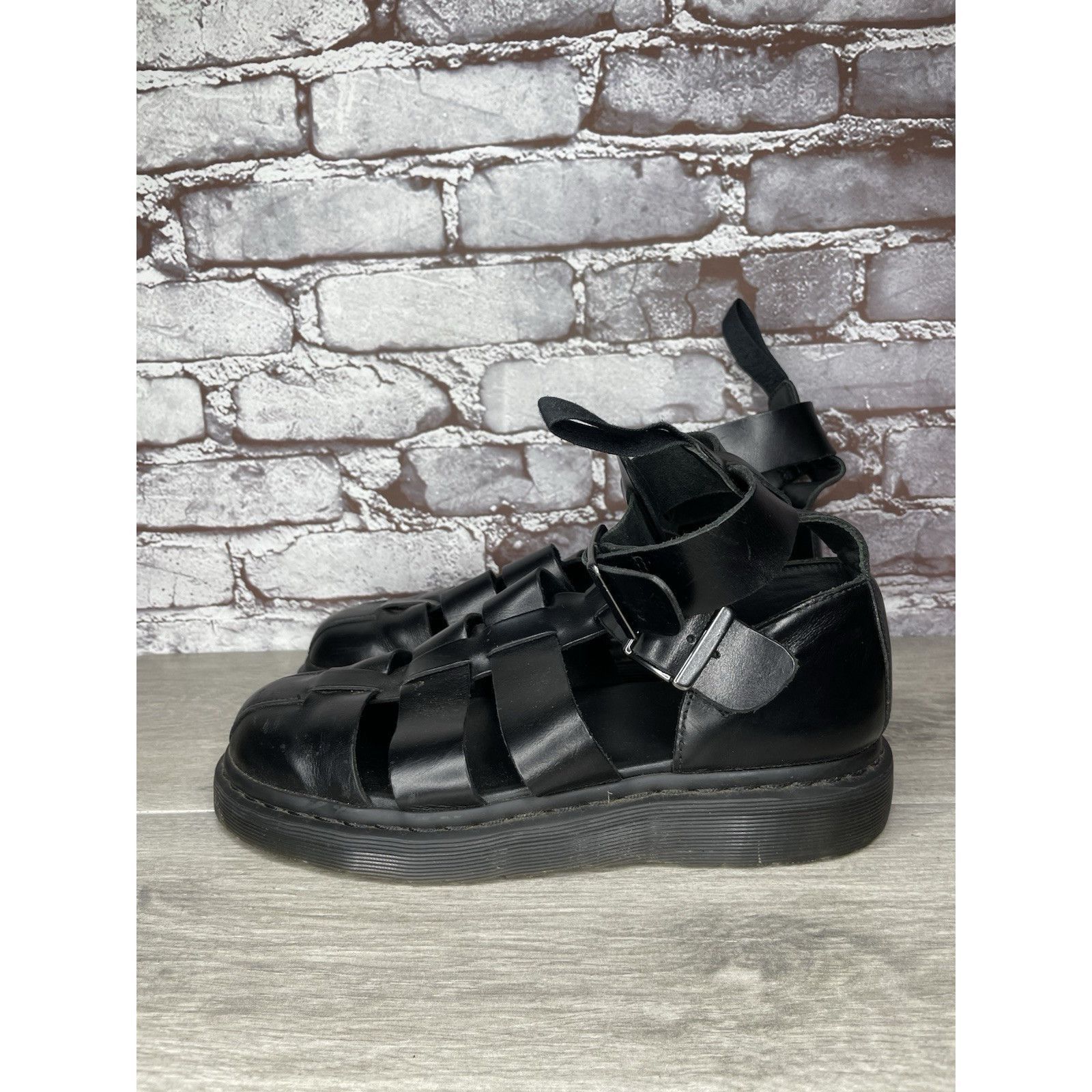 Dr. Martens Dr. Martens Geraldo Black Leather Strap Gladiator Wedge Sand Size US 9 / EU 42 - 1 Thumbnail