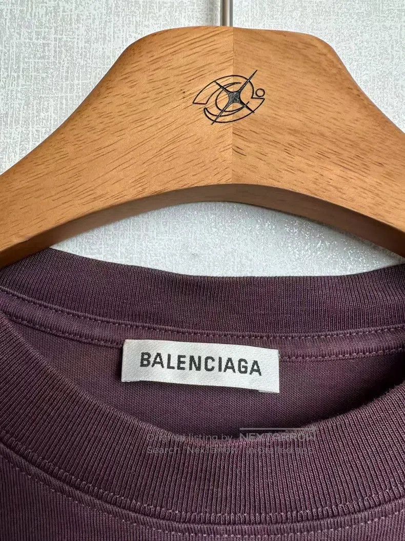 Balenciaga Balenciaga Burgundy Front and Back Letter Printed Short Sl Size US M / EU 48-50 / 2 - 3 Thumbnail