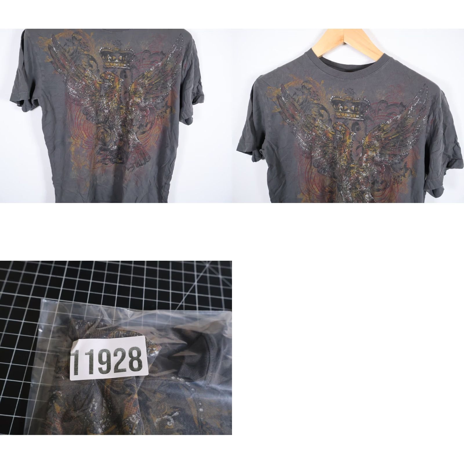 Etro VINTAGE Y2K Men's Medium Gray MMA Retro Tribal Wings Crown Graphic Print T-Shirt Size US M / EU 48-50 / 2 - 8 Thumbnail