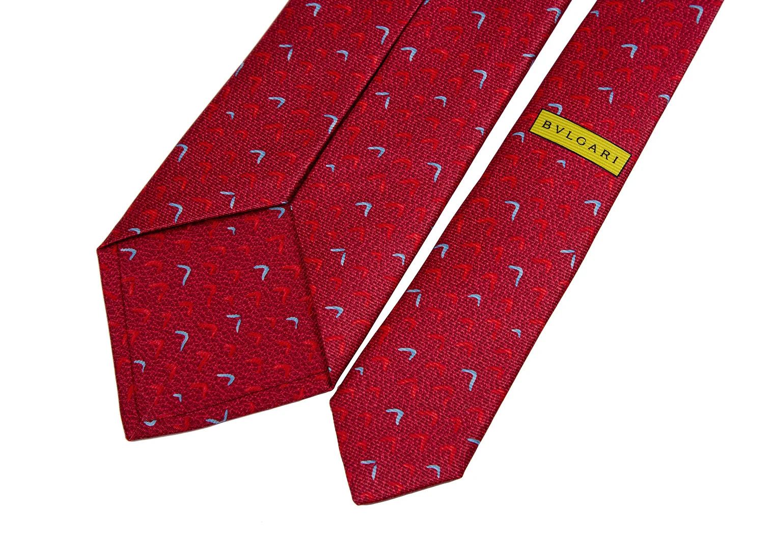 Bvlgari Silk U-Shape Pattern Tie in Red Size ONE SIZE - 5 Thumbnail