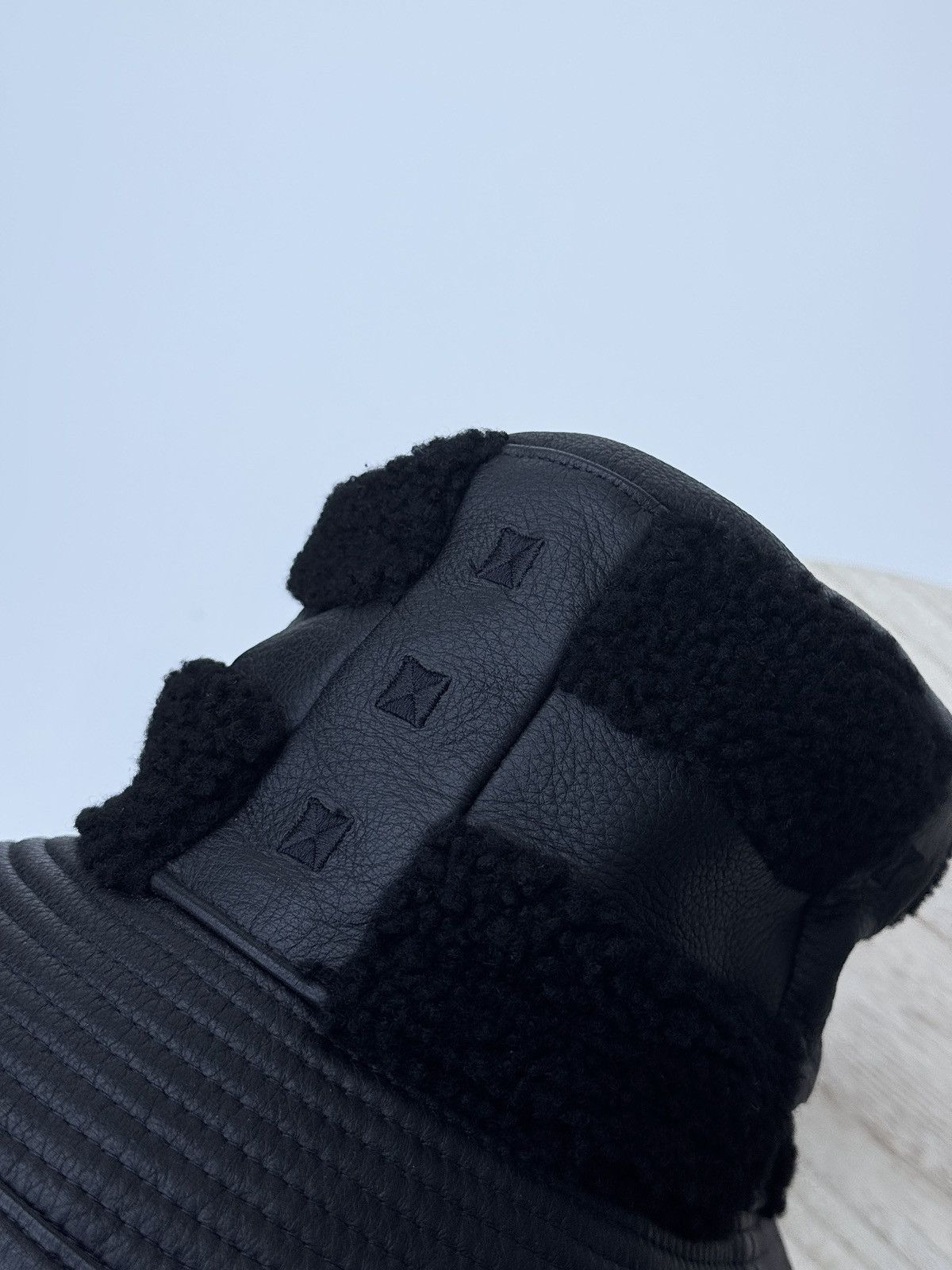Hermes Deer Leather & Lamb Shearling Bucket Hat by Hermes Size ONE SIZE - 4 Thumbnail