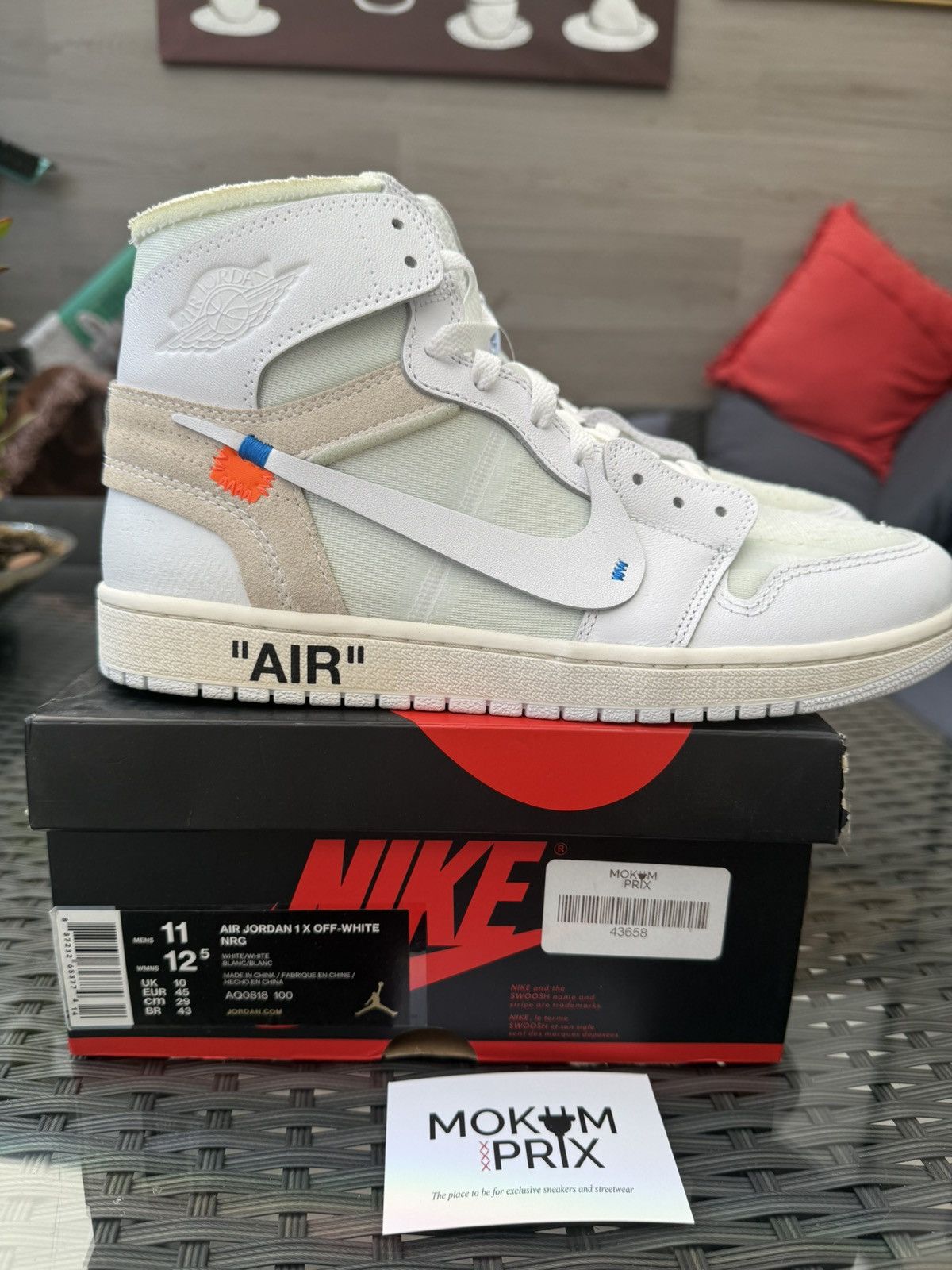 Jordan Brand Nike Air Jordan 1 x Off-White “NRG” Europe Exclusive Size US 11 / EU 44 - 2 Thumbnail