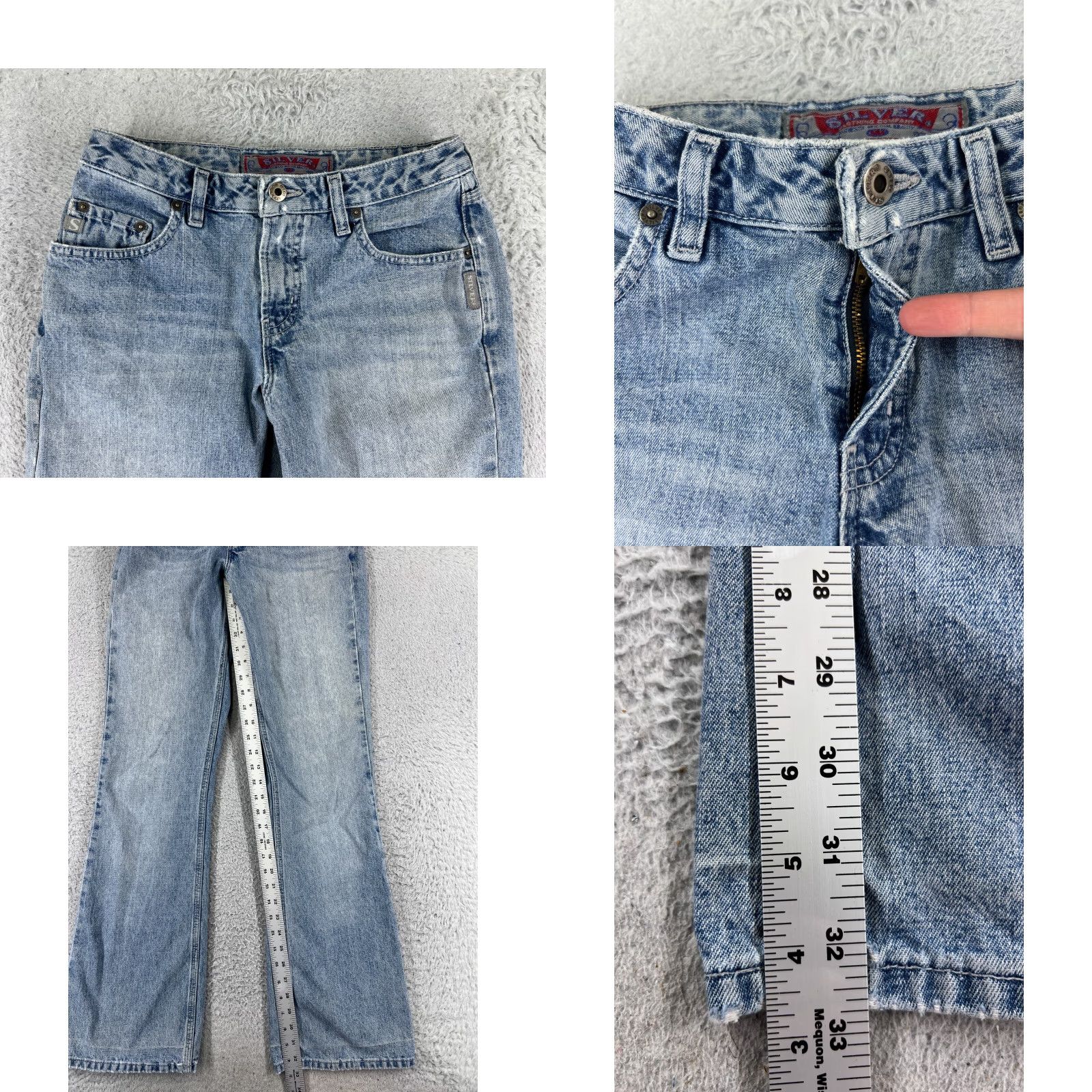Silver Jeans Co. Vintage Silver Jeans Womens Flared Jeans 33 in Inseam Light Wash Cotton Blend Made Canada Size 24" / US 00 / IT 34 - 8 Thumbnail