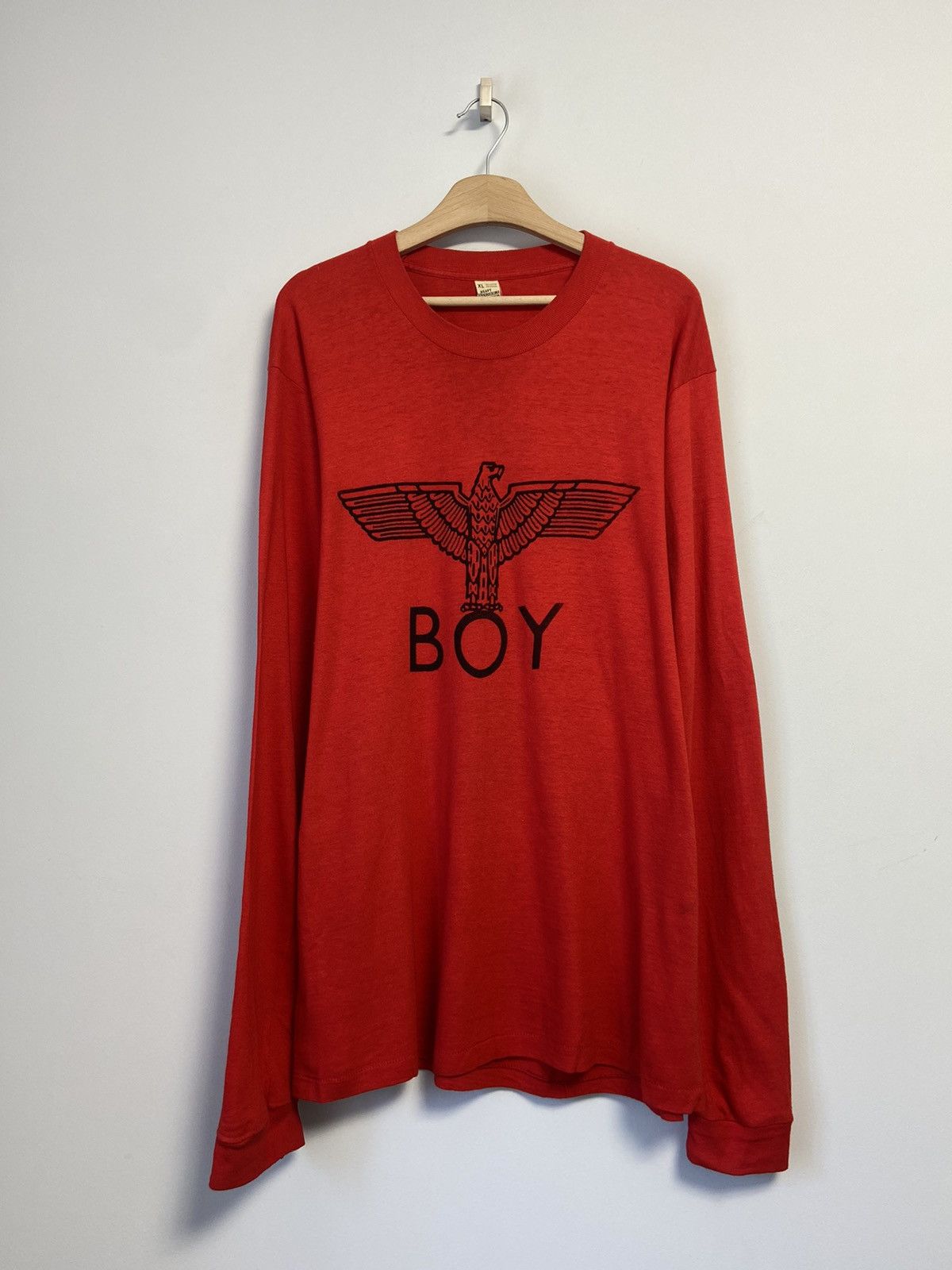 Image of Boy London Vintage Long Sleeve 90’S in Red, Men's (Size XL)