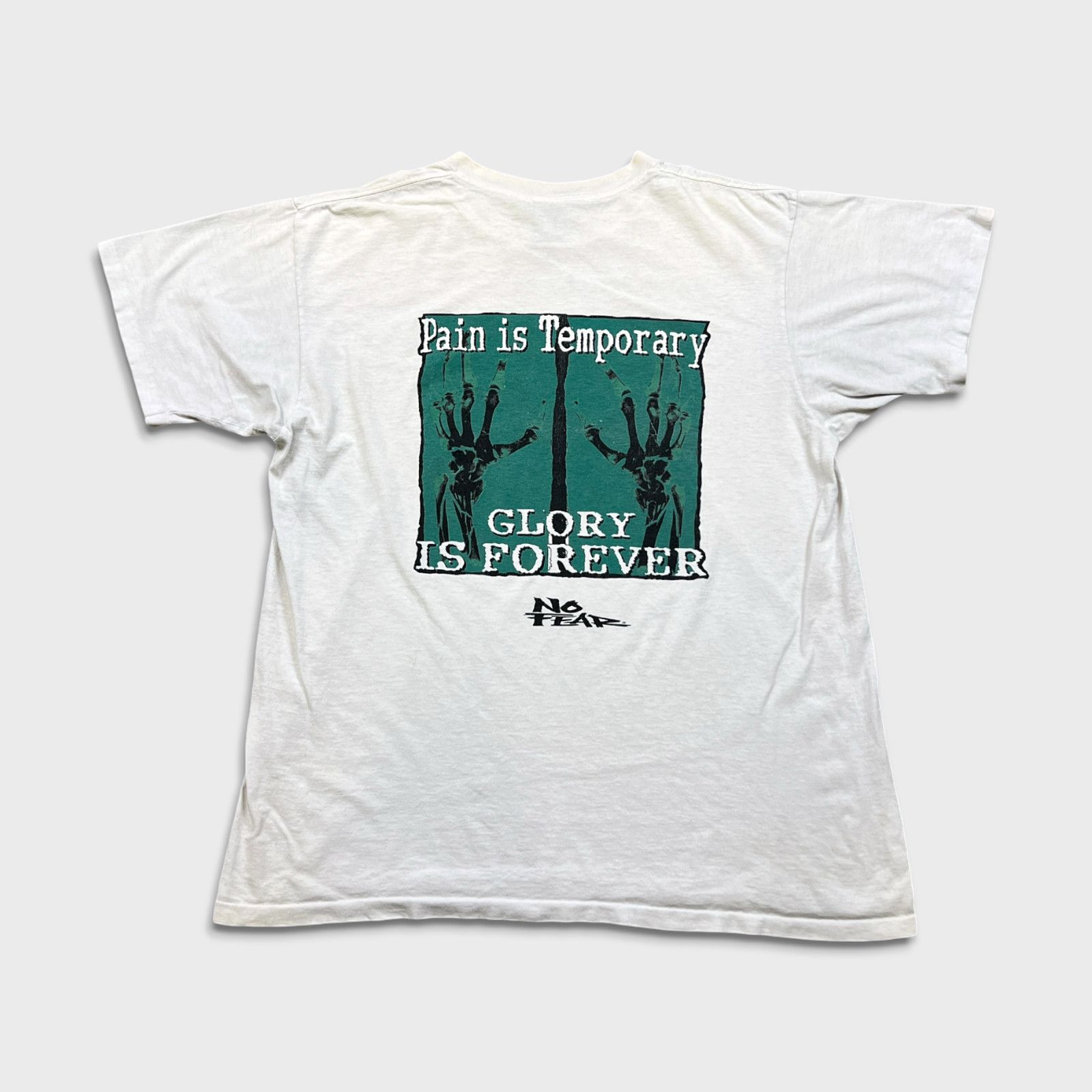 No Fear × Vintage 90s No Fear T Shirt XL Pain Temporary Single Stitched Tee Size US XL / EU 56 / 4 - 1 Thumbnail