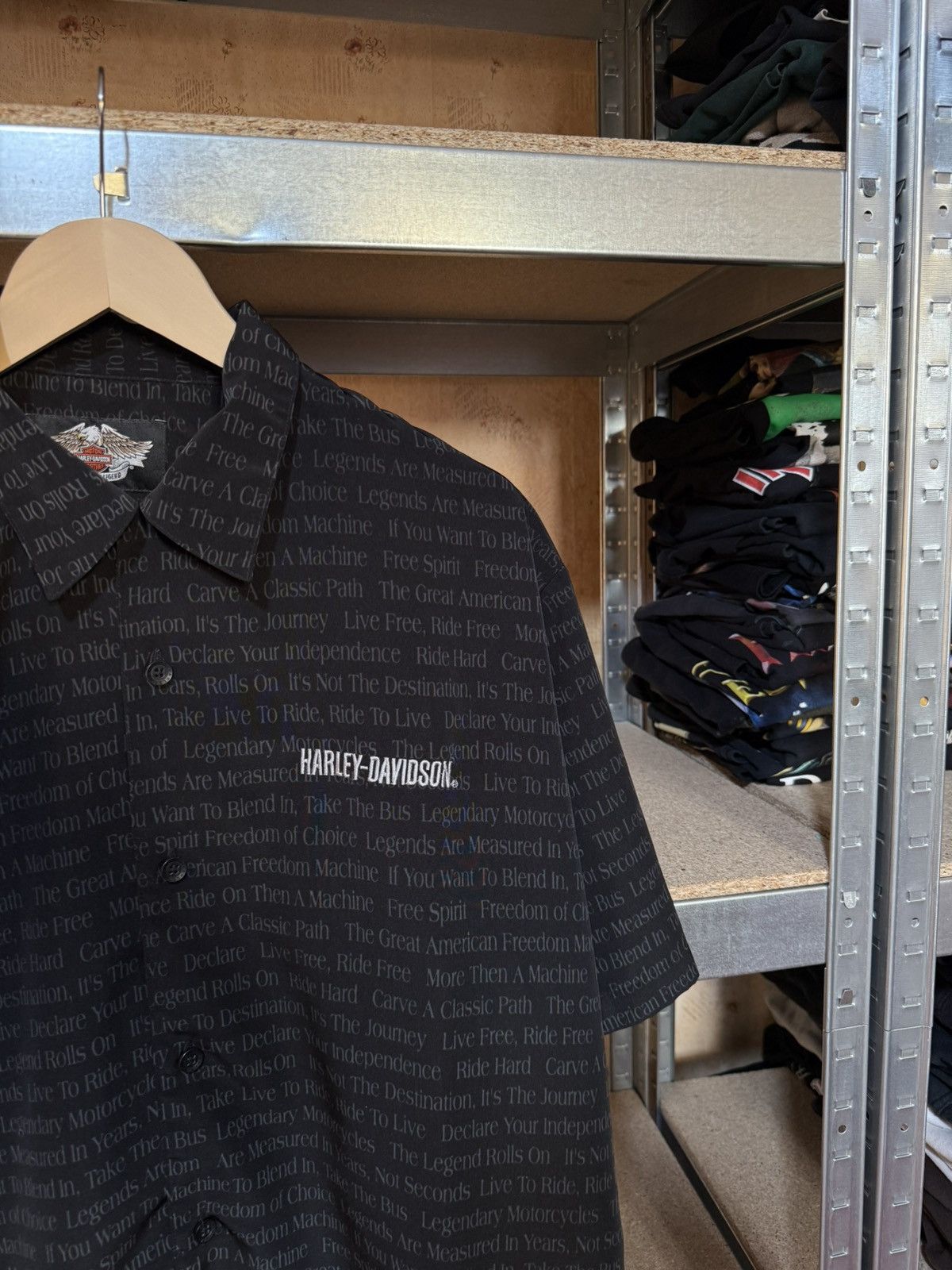 Band Tees × Harley Davidson × Vintage Vintage Harley Davidson Button Short Sleeve Shirt 2000’s Size US XL / EU 56 / 4 - 3 Thumbnail