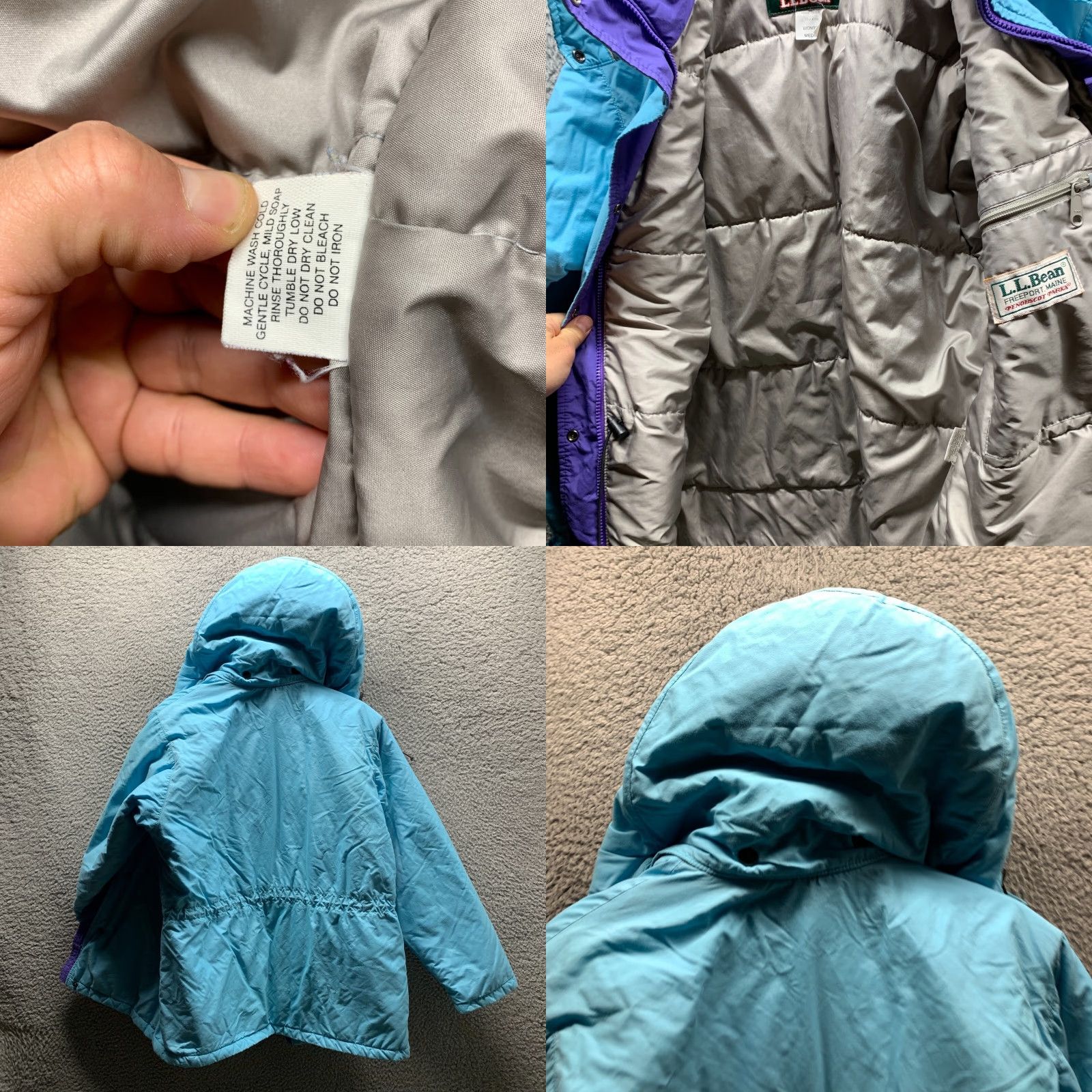 Vintage VINTAGE L.L. Bean Jacket Womens Medium Blue Gray Coat Zip Hooded Puffer Casual Parka 90s Mens/Womens Size M / US 6-8 / IT 42-44 - 10 Thumbnail