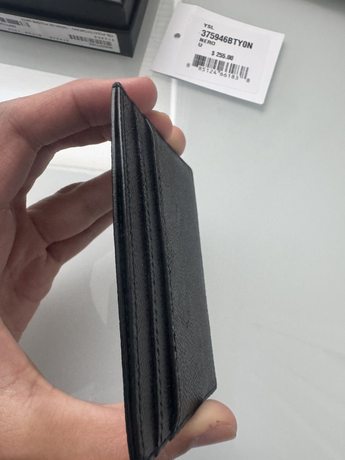 Saint Laurent Paris Leather Saint Laurent Black Caviar Calfskin Card Case YSL Size ONE SIZE - 11 Thumbnail