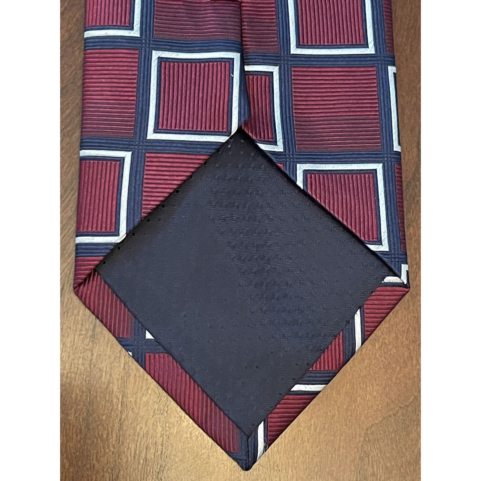 Bruno Piattelli Bruno Piattelli Burgundy Blue HandMade Silk Made In China Size ONE SIZE - 2 Thumbnail