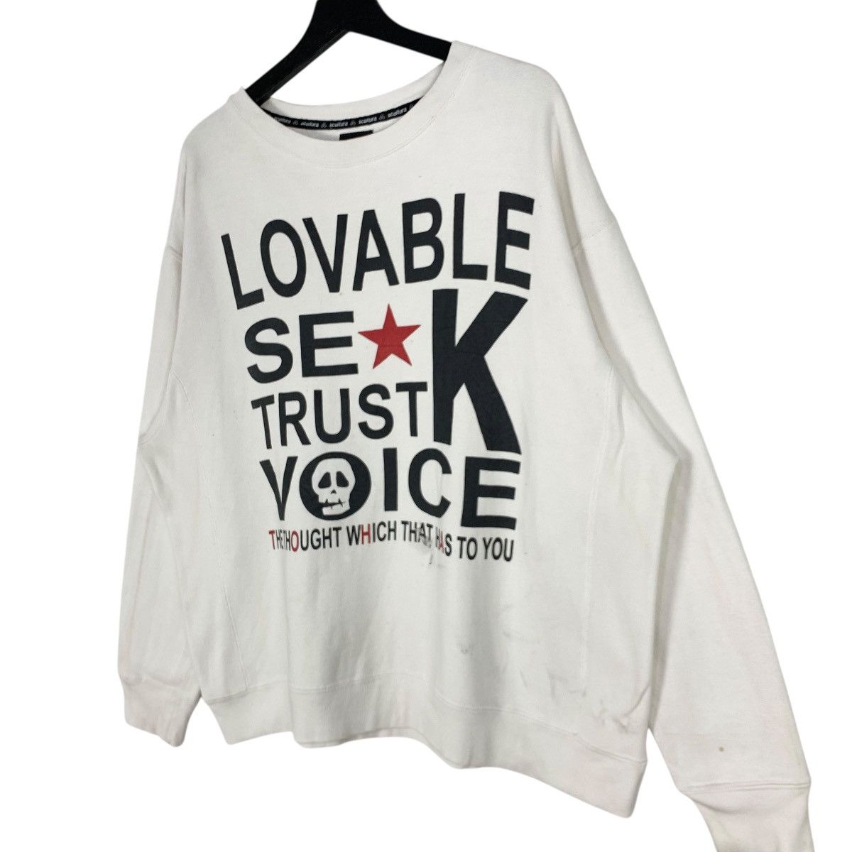 If Six Was Nine Vintage Scultura Wear Sweatshirt Lovable Spell Out Rock Punk Size US L / EU 52-54 / 3 - 3 Thumbnail