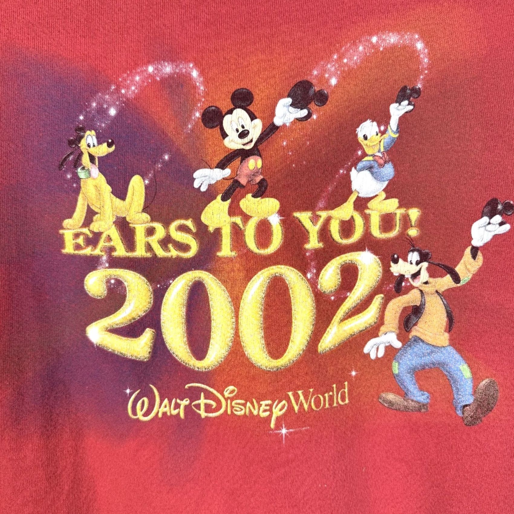 Disney VTG Disney Mickey Mouse Ears To You Sweatshirt Red Crew Neck Adults M Size US M / EU 48-50 / 2 - 5 Thumbnail