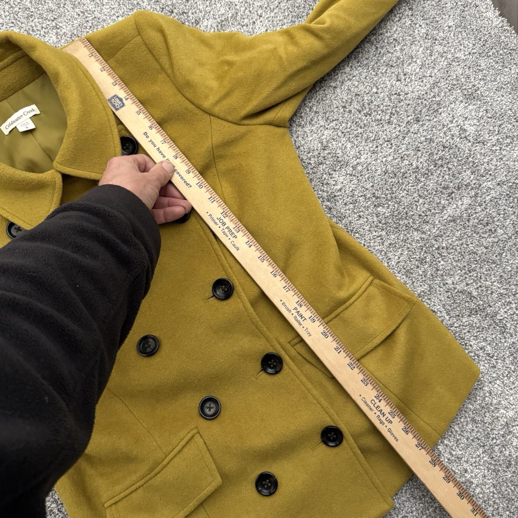 Coldwater Creek Coldwater Creek Wool Blend Winter Coat Womens XL 16 Double Breasted Pea Green Size XL / US 12-14 / IT 48-50 - 5 Thumbnail