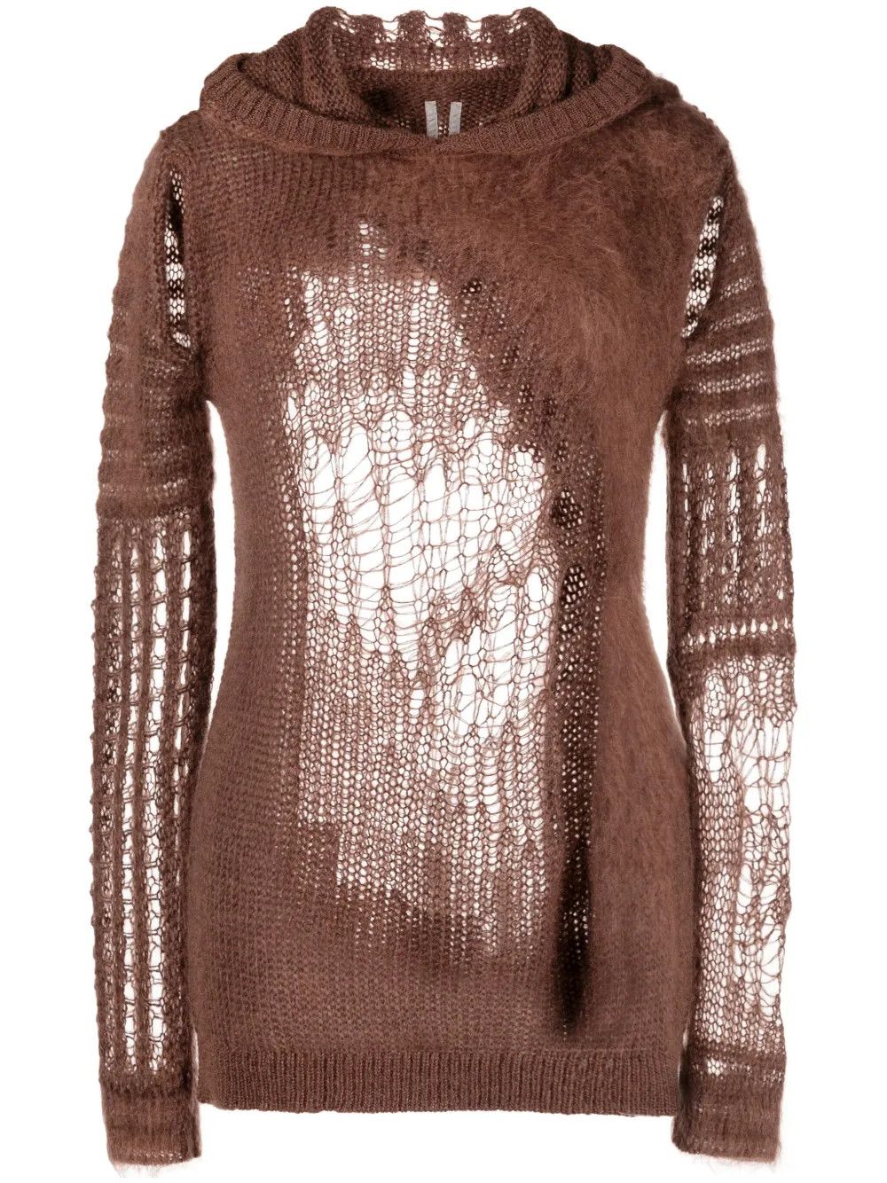 Rick Owens o1y0126 Hooded Sweater in Brown Size S / US 4 / IT 40 - 1 Thumbnail