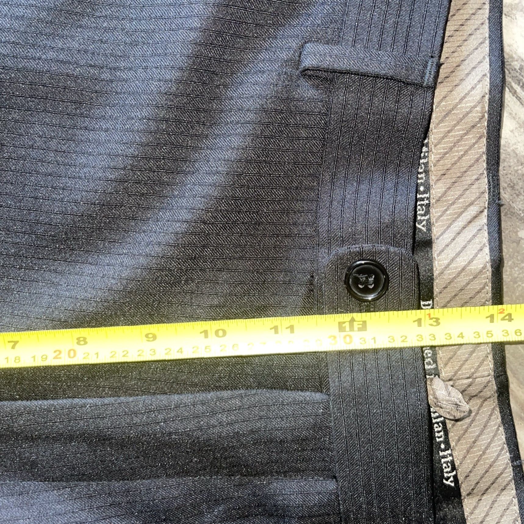 Vintage Angelo Rossi Dress Pants Men Black Pinstripes 42 W 33 L Flat Front Straight Leg Slim? Wait Size US 42 / EU 58 - 7 Thumbnail