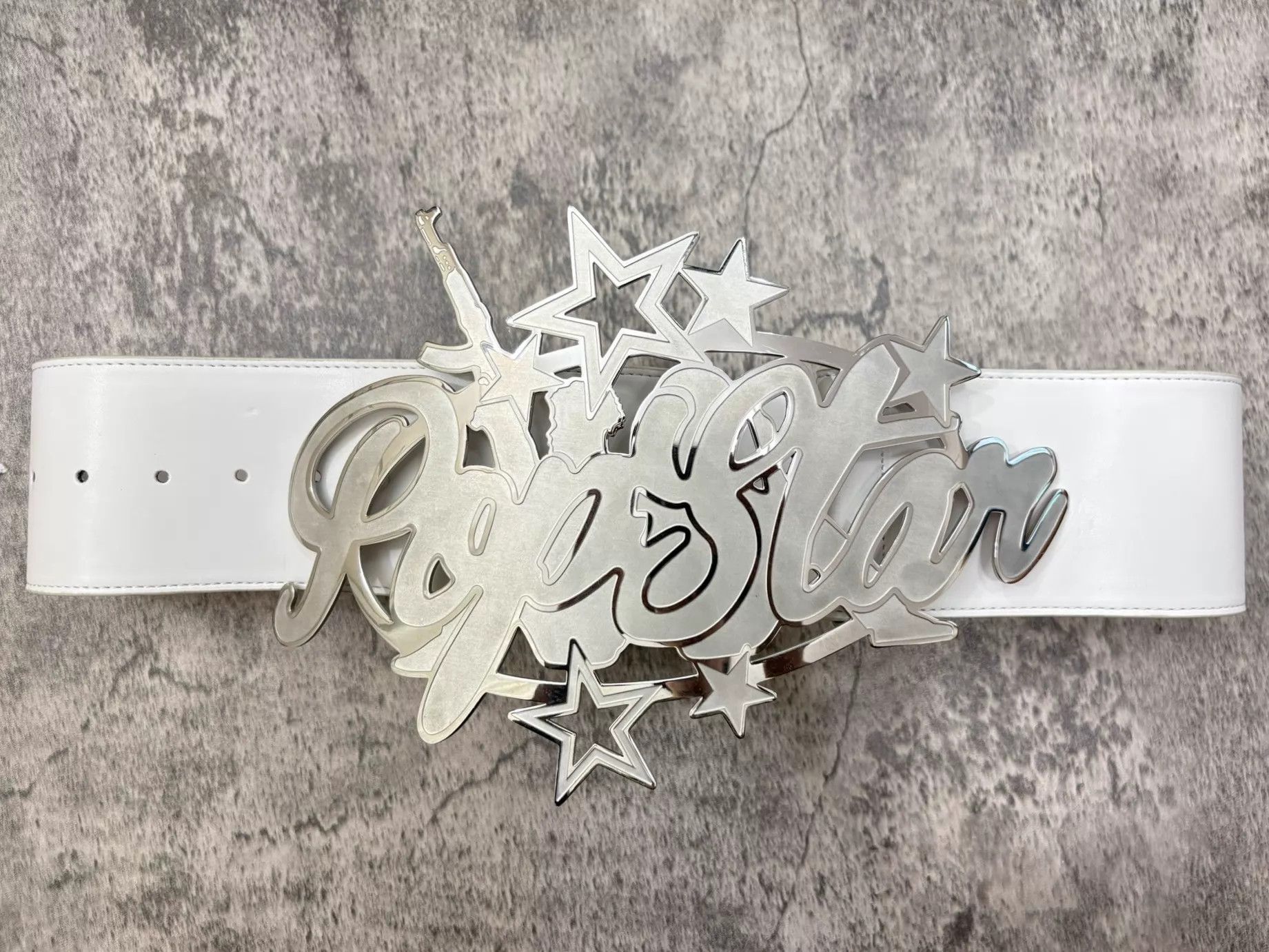Other TE.COM Oversized Metal Letter Matte Star Leather Belt New Rare Size ONE SIZE - 2 Thumbnail