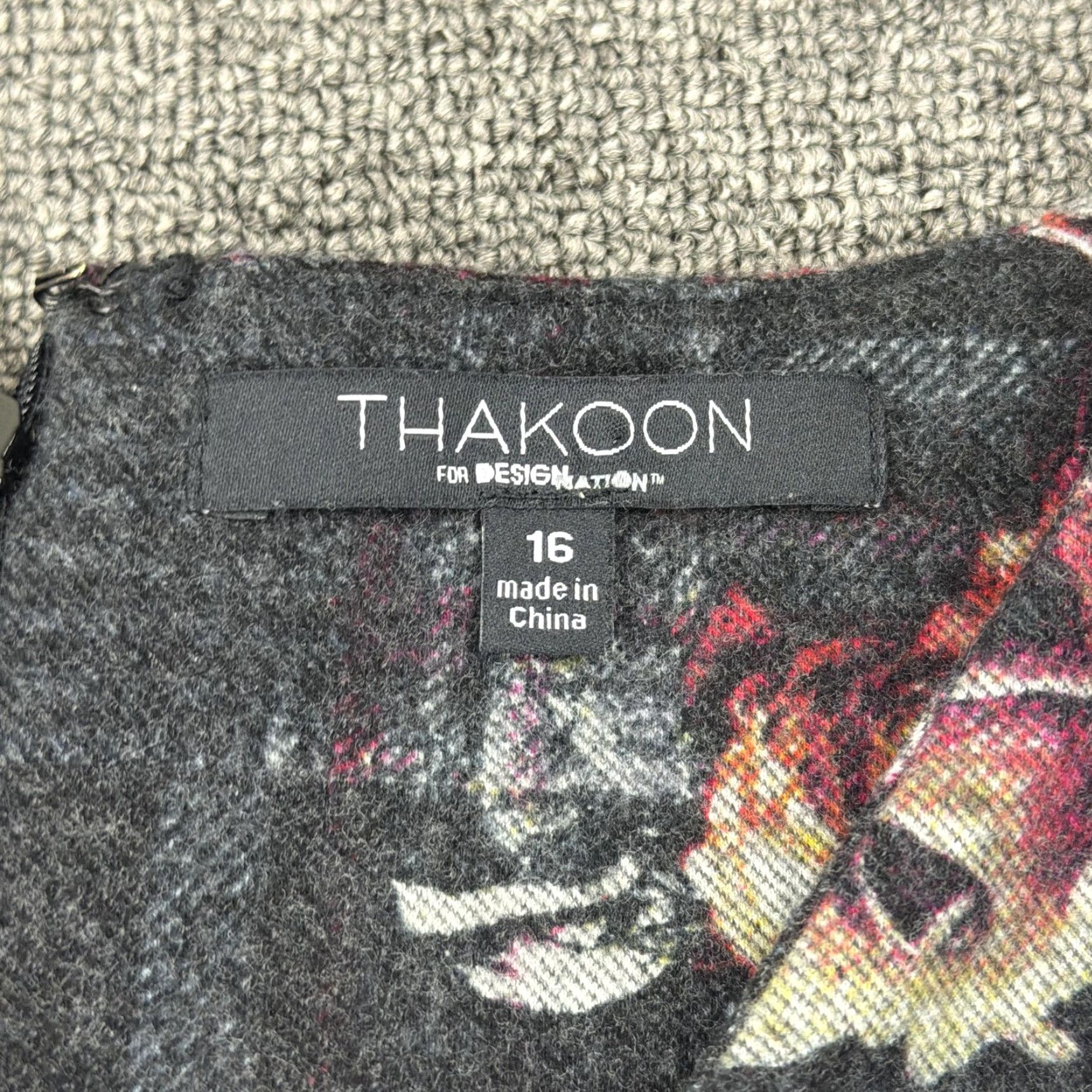 THAKOON Thakoon for DesigNation Dress Womens 16 Floral Plaid Sleeveless Fit & Flare Multicolor V-Neck Party/Cocktail Womens 16 Size XXL / US 16-18 / IT 52-54 - 3 Thumbnail