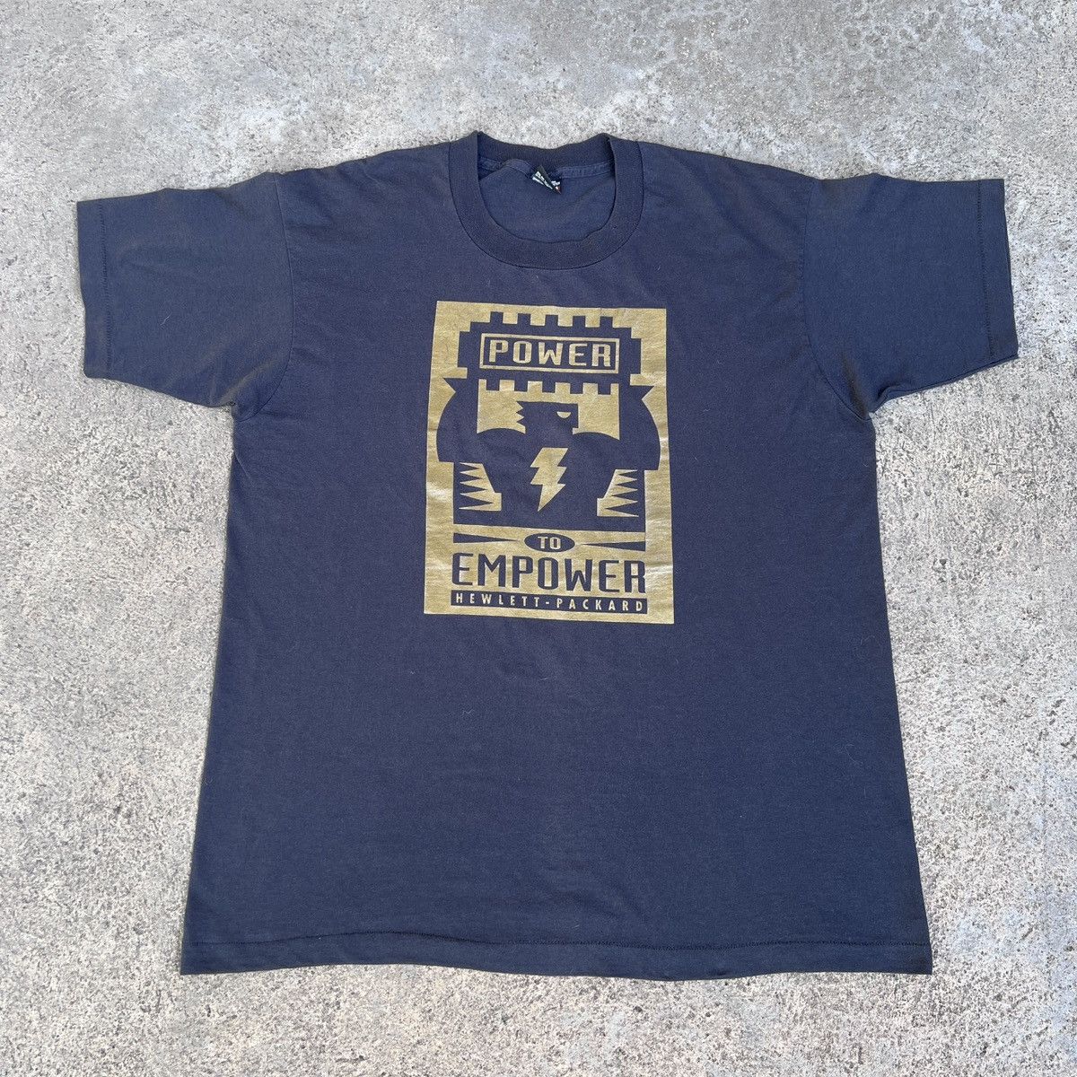 Vintage 90s Hewlett Packard HP Power To Empower Tee XL Faded