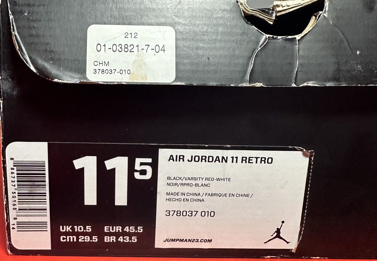 Jordan Brand Size 11.5 - Jordan 11 Retro Bred 2012 Size US 11.5 / EU 44-45 - 7 Thumbnail