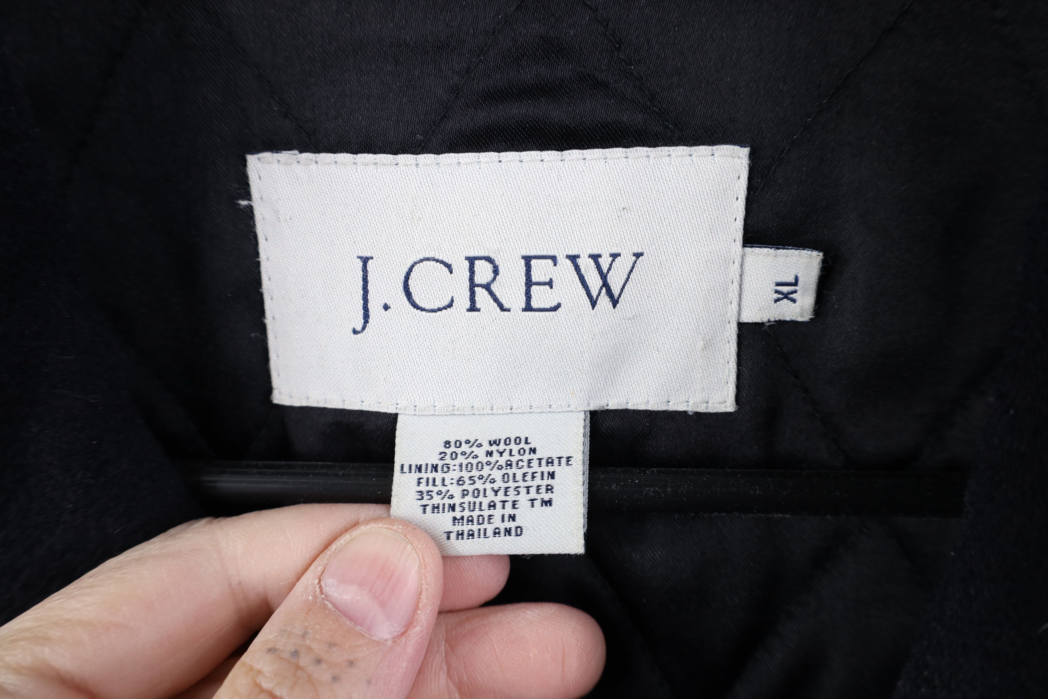 J.Crew Vintage J Crew Quilted Wool Collared Button Jacket Navy Blue Size US XL / EU 56 / 4 - 9 Thumbnail