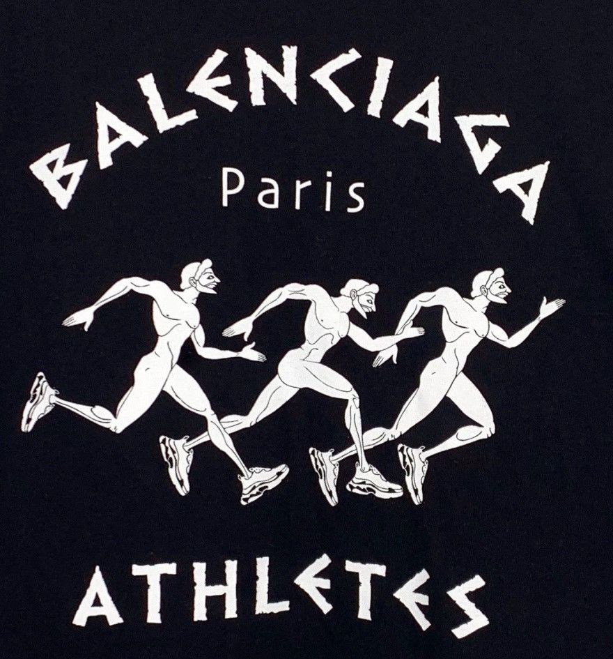 Balenciaga Balenciaga logo marathon print round neck black cotton shor Size US XL / EU 56 / 4 - 4 Thumbnail