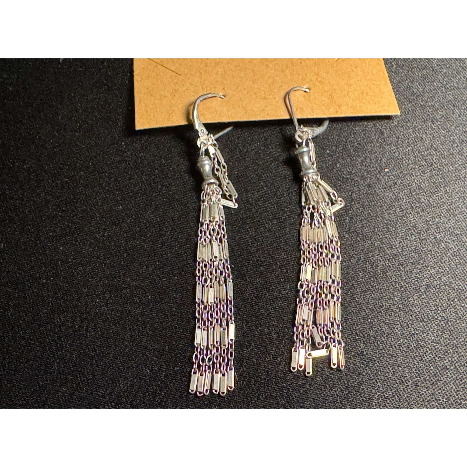 Other 925 Silver Leaveback Fringe Earrings Size ONE SIZE - 1 Thumbnail