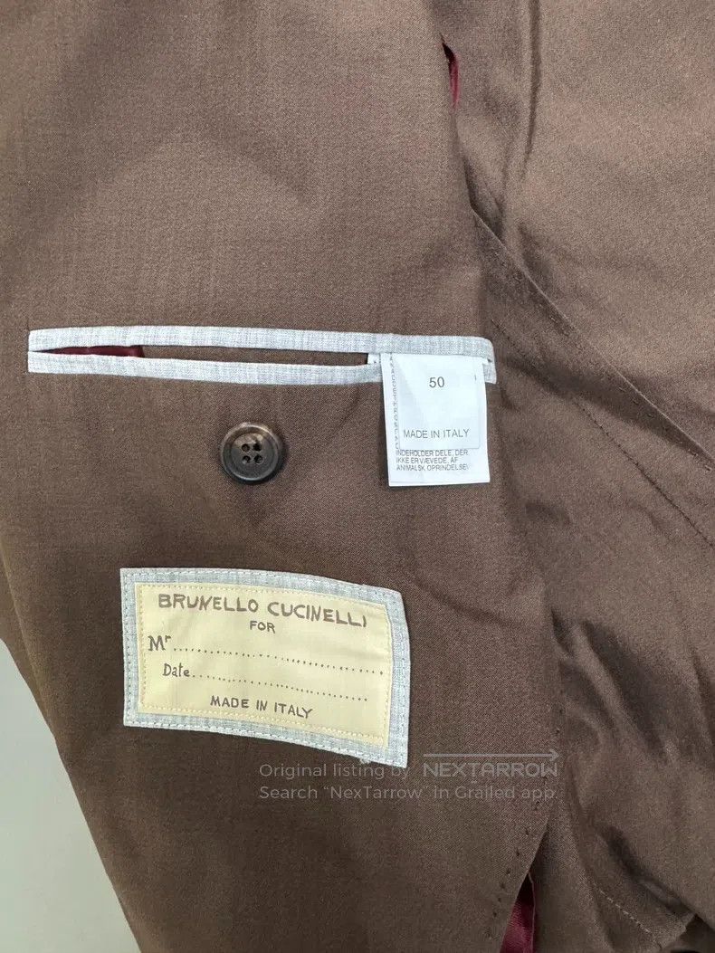 Brunello Cucinelli Brunello Cucinelli Cotton, wool, and silk blend suit jacke Size 50L - 3 Thumbnail