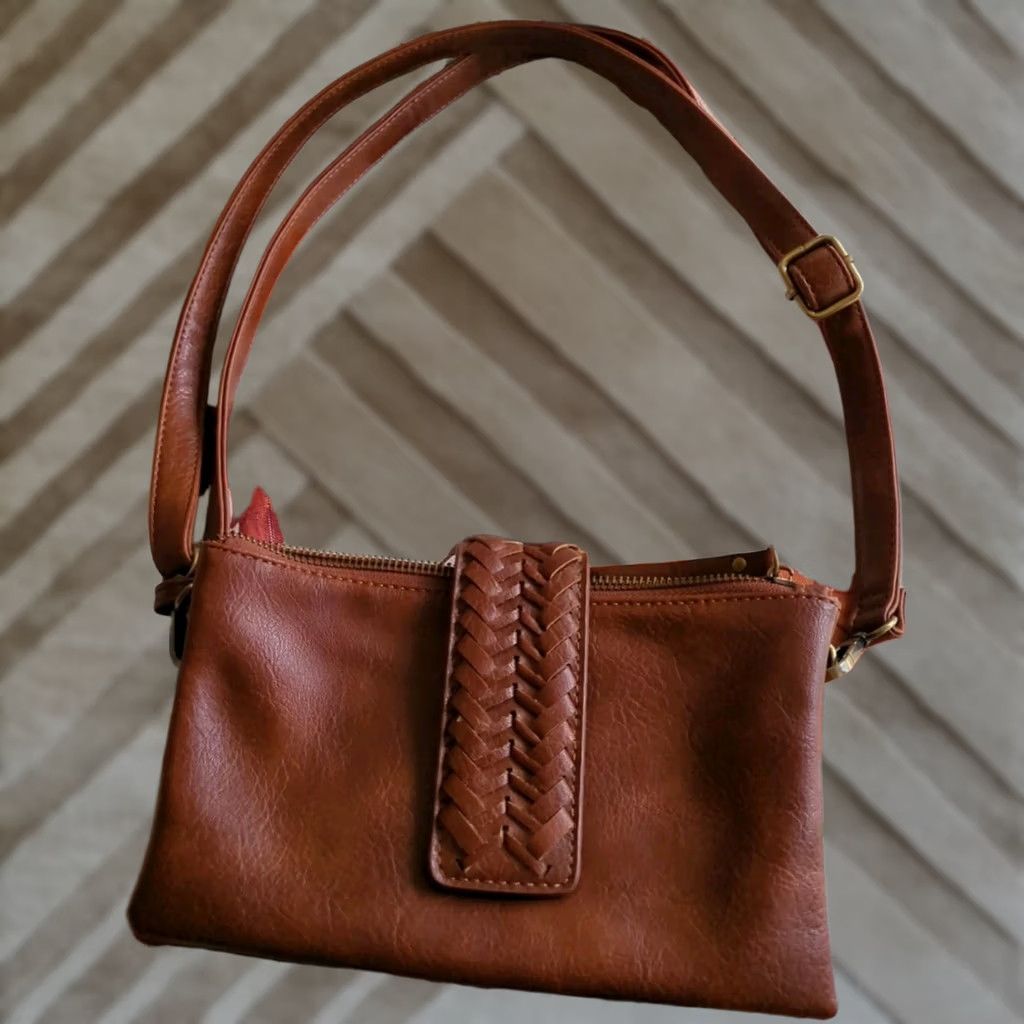 Vintage ChillX Shoulder Purse Brown Soft Adjustable MOD SQUAD 60s Tote Handbag Shoulderbag Purse Women Small Leather Strap Fashion Bag Vintage No Size ONE SIZE - 1 Thumbnail