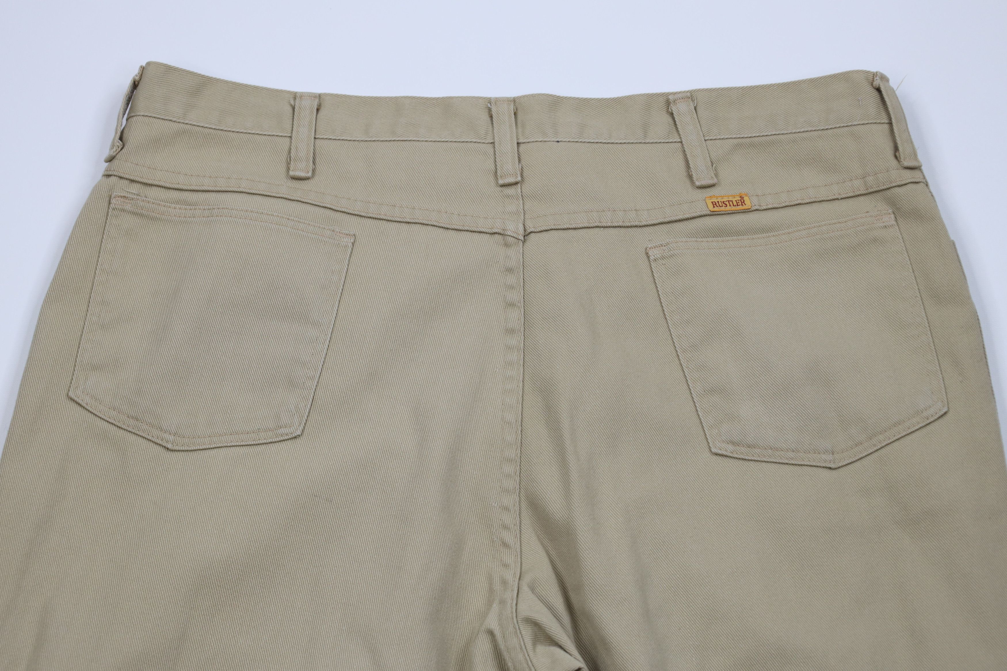 Vintage Vintage 70s Streetwear Bell Bottoms Denim Jeans Beige USA Size US 36 / EU 52 - 9 Thumbnail