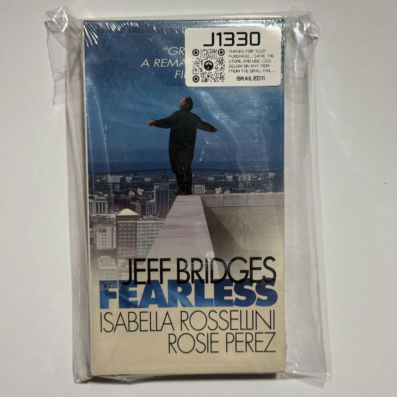 Designer Fearless VHS Jeff Bridges Warner Bros 1994 Watermarks SEALED Size ONE SIZE - 8 Thumbnail