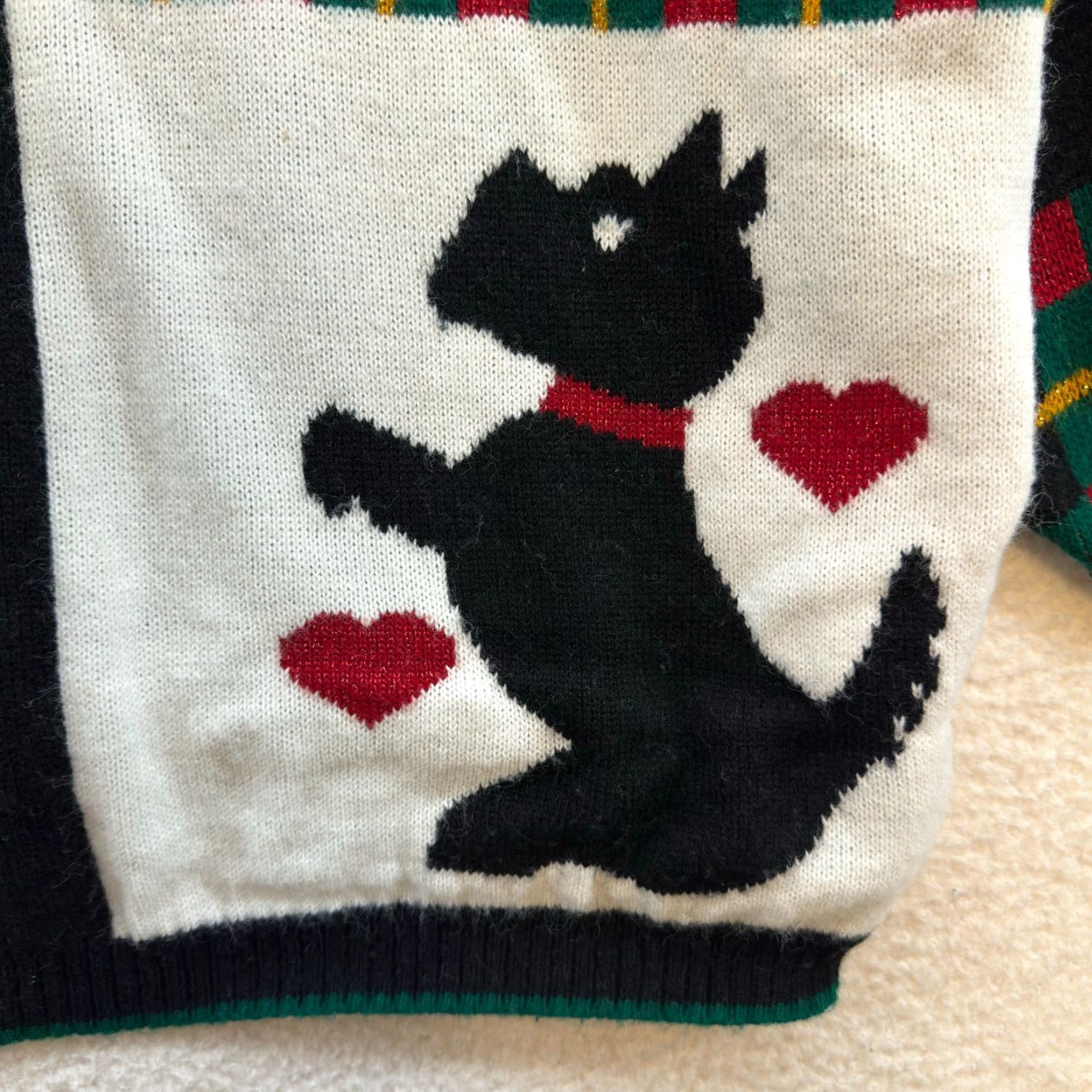 Vintage VINTAGE 90s Christmas Sweater Black Scottish Terrier Tartan Plaid 1X XL Preppy Roman's Knit Mens Size XL / US 12-14 / IT 48-50 - 5 Thumbnail