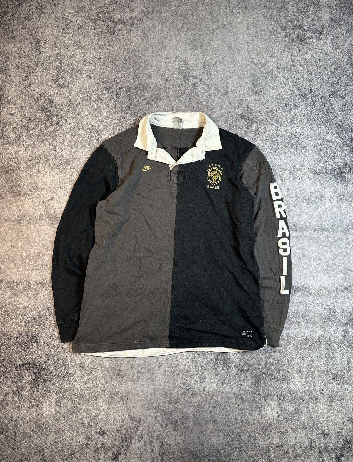 Nike Y2K vintage Nike Brasil 11 Long Rugby Streetwear Jersey XL Size US XL / EU 56 / 4 - 1 Thumbnail