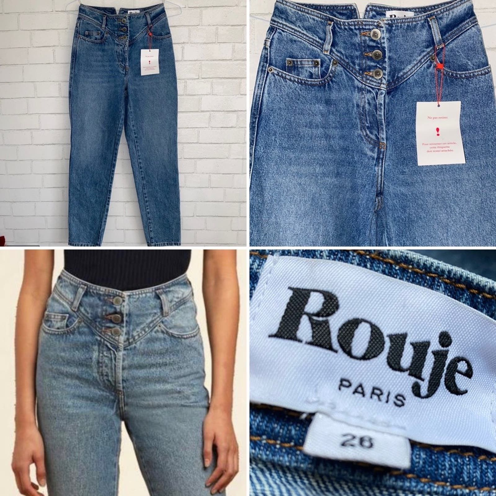 image of New Rouje $185 Gambetta Jeans Uni Indigo Vintage Wash 26” in Blue, Women's