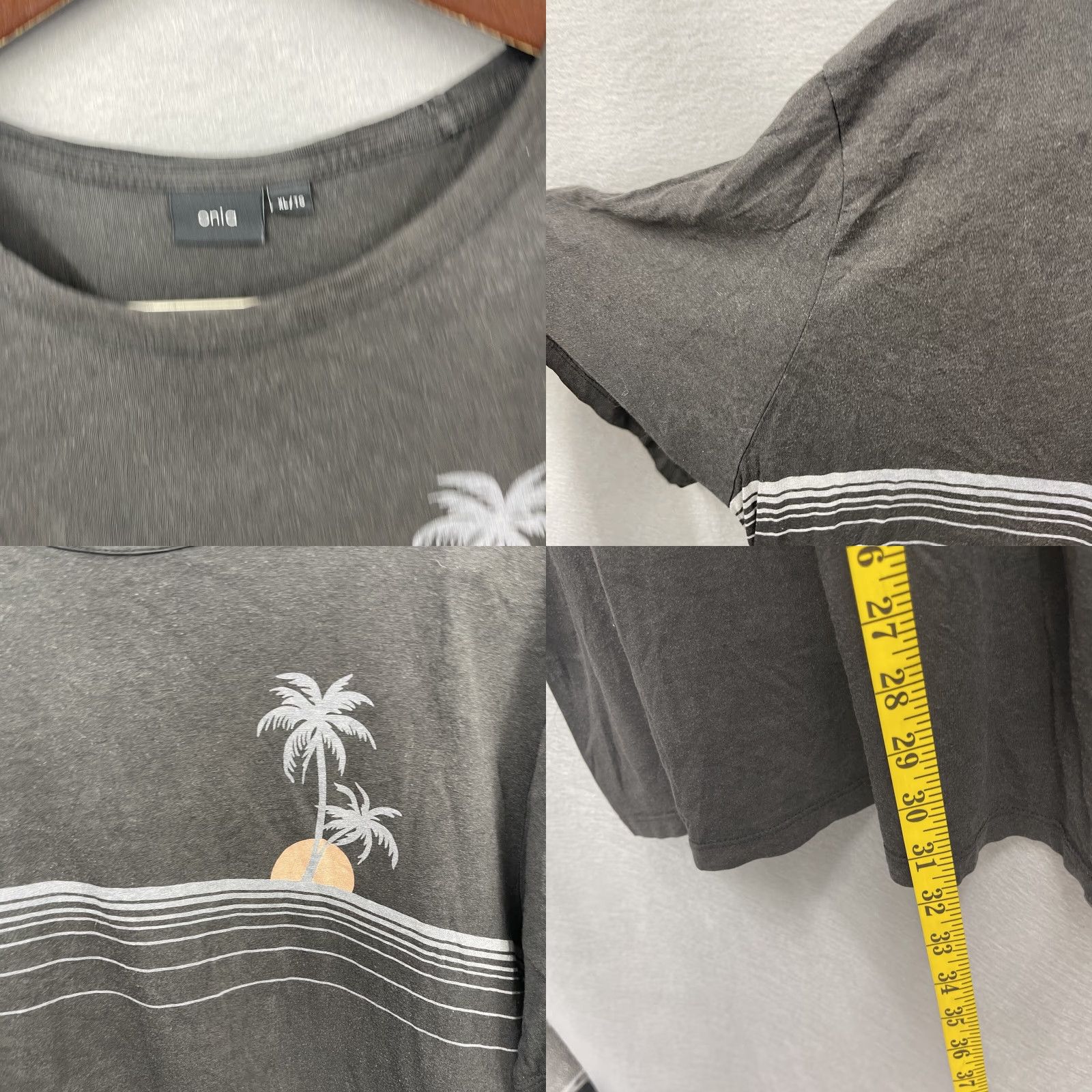 Onia VINTAGE Onia Men's T-Shirt XL Black Beach Sunset Sun Palm Tree Crew Neck Cotton Short Sleeve Size US XL / EU 56 / 4 - 8 Thumbnail