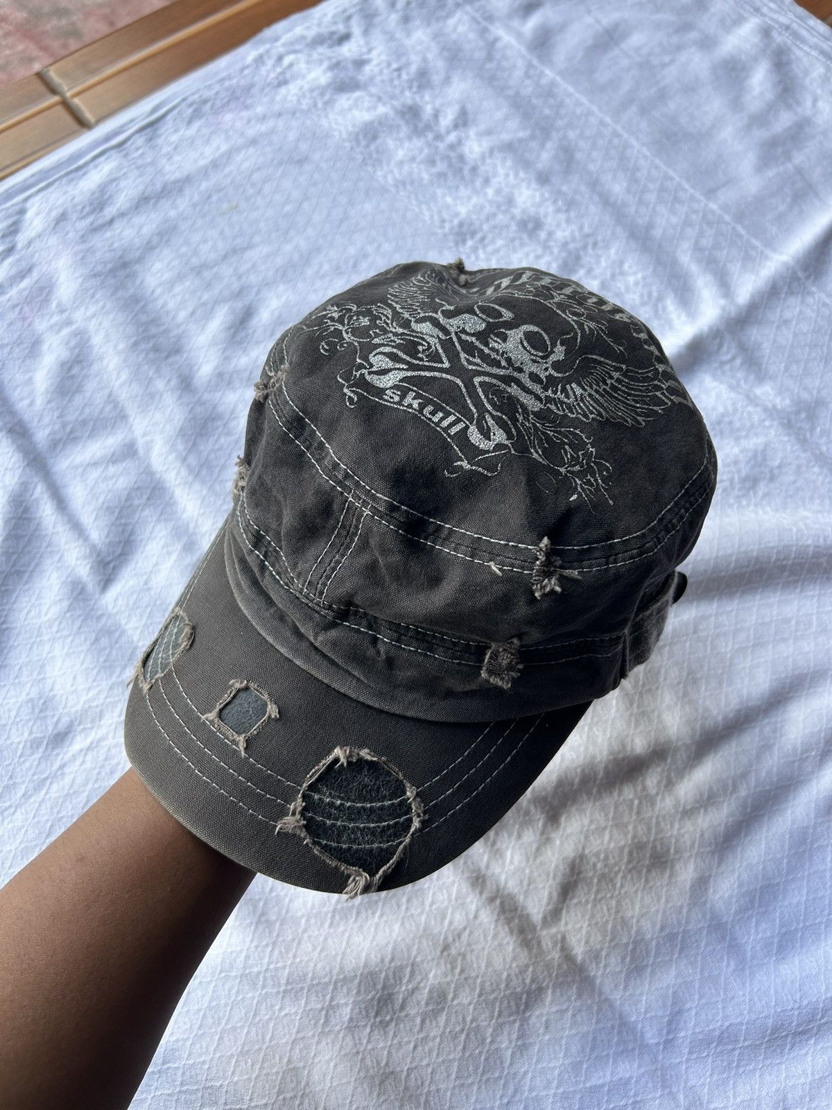 14th Addiction Distressed Skull Wing California Hats Size ONE SIZE - 1 Thumbnail