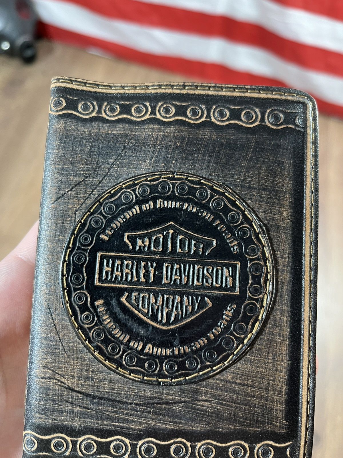 Vintage Harley Davidson Learher Case For Documents Size ONE SIZE - 3 Thumbnail