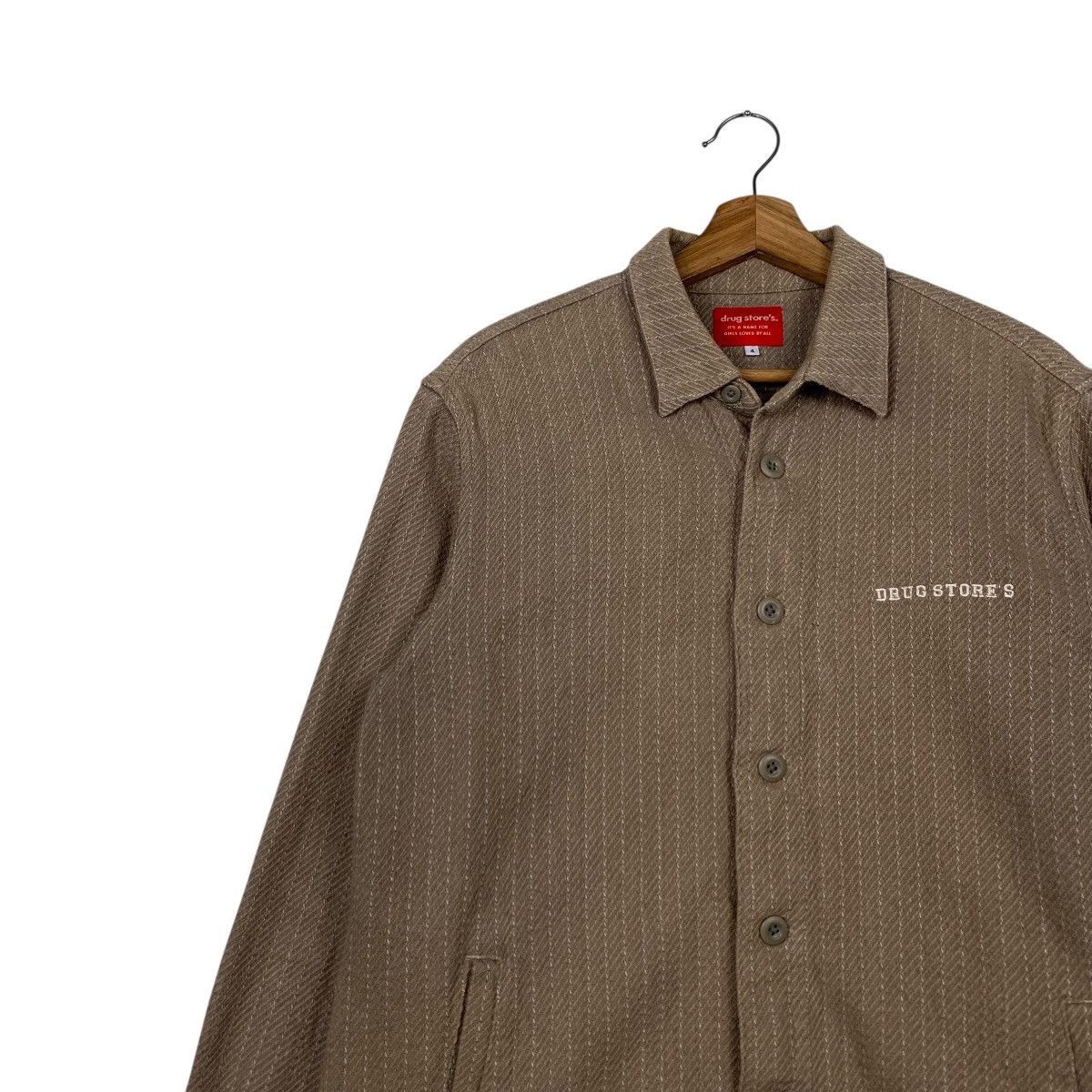 Japanese Brand DRUG STORE’S Striped Shirt Jacket #2288-C101 Size US L / EU 52-54 / 3 - 6 Thumbnail