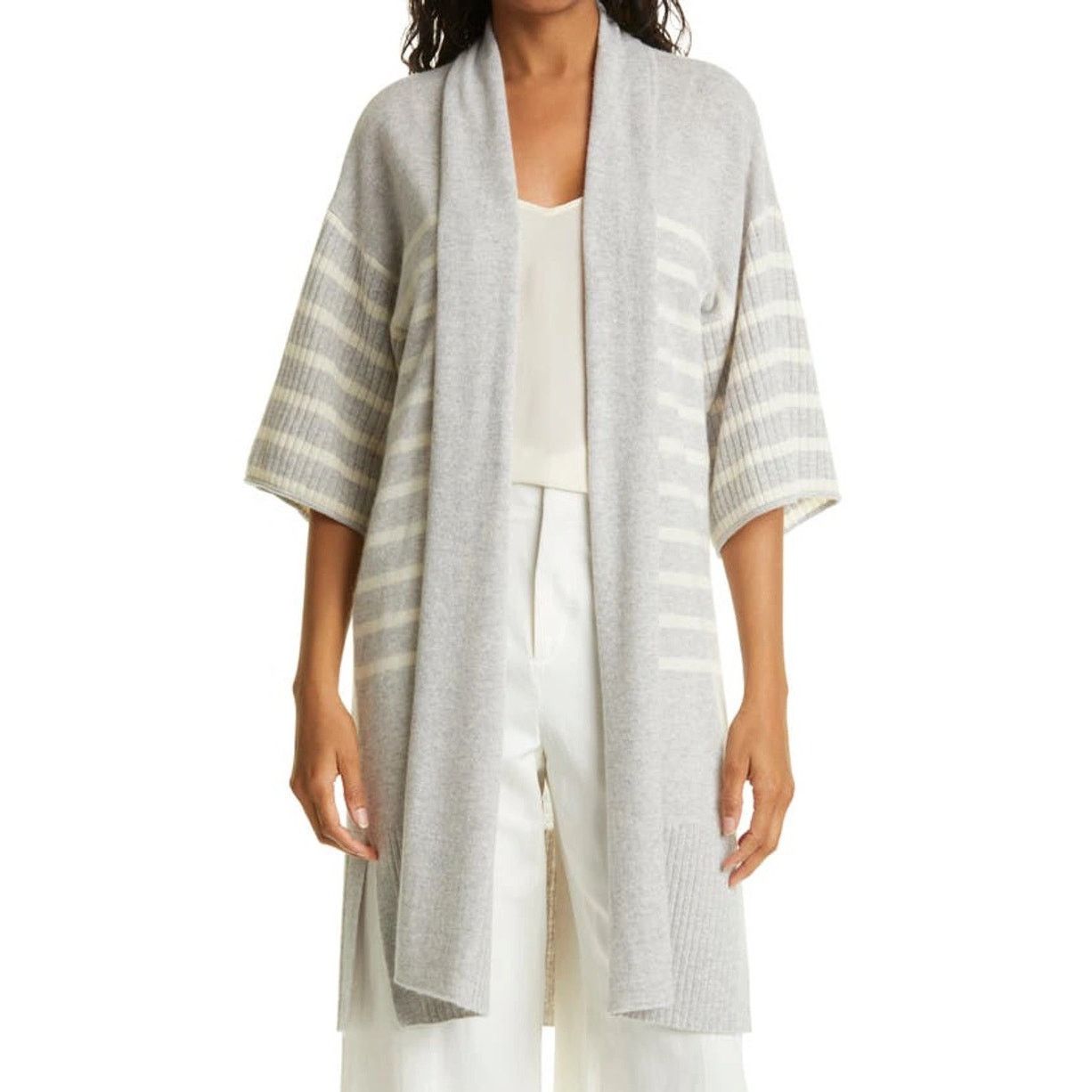 Club Monaco Club Monaco Cashmere Beach Duster Cardigan Gray Womens L Size L / US 10 / IT 46 - 9 Thumbnail