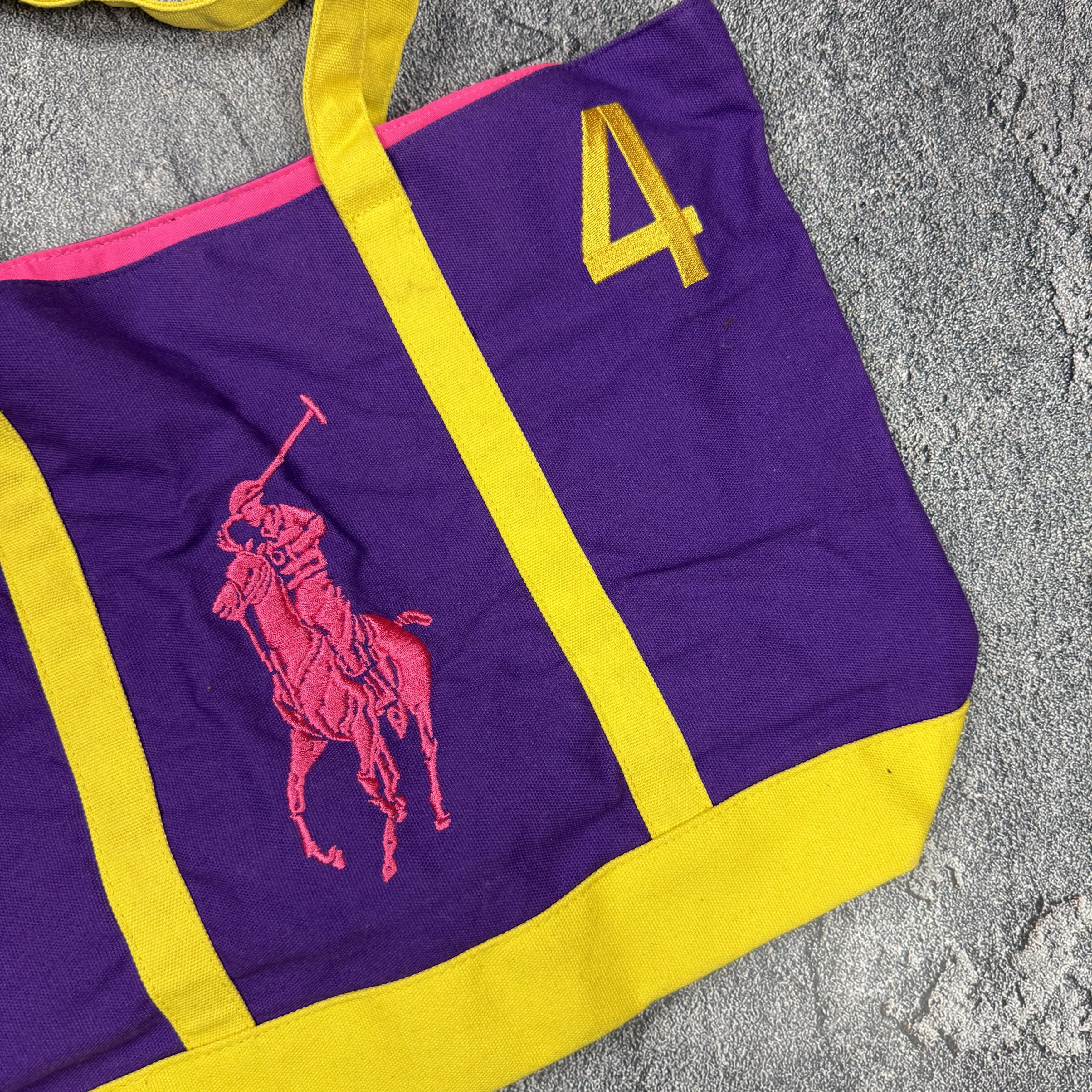 Polo Ralph Lauren Polo Ralph Lauren FRAGRANCES Pink Blue Cotton Tote Hand Bag Size ONE SIZE - 2 Thumbnail