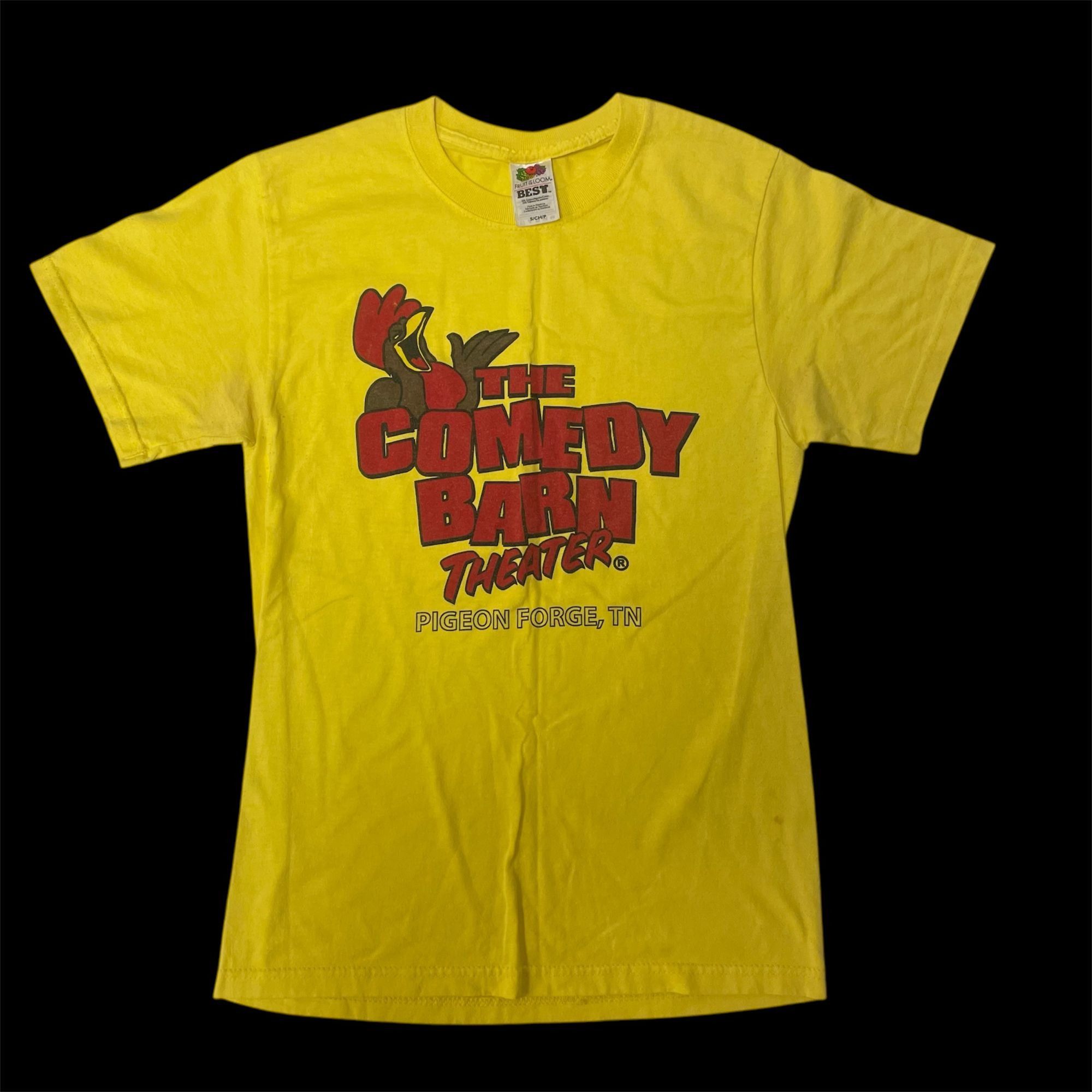 Fruit Of The Loom Vtg BEST Yellow The COMEDY BARN THEATRE Pigeon Forge TN Tee Size US S / EU 44-46 / 1 - 2 Thumbnail