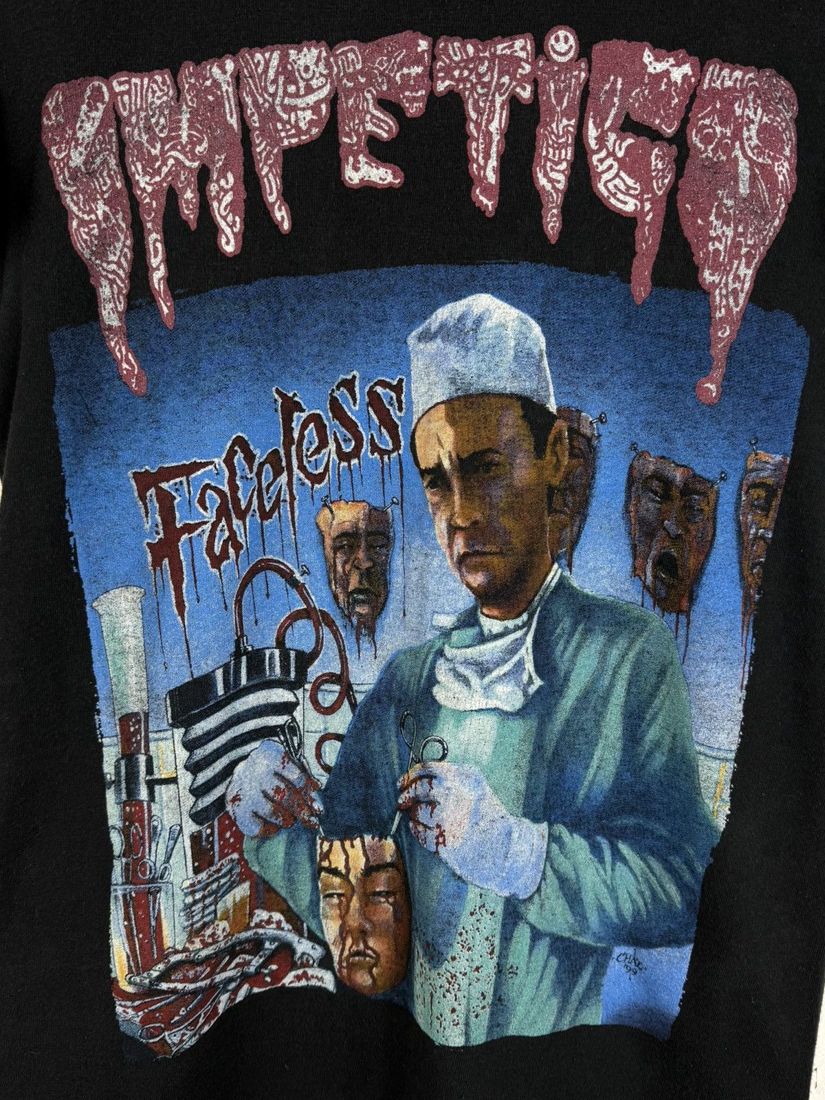 Band Tees Vintage Impetigo Faceless Grindcore Band 1999 Art T-Shirt S Size US S / EU 44-46 / 1 - 2 Thumbnail