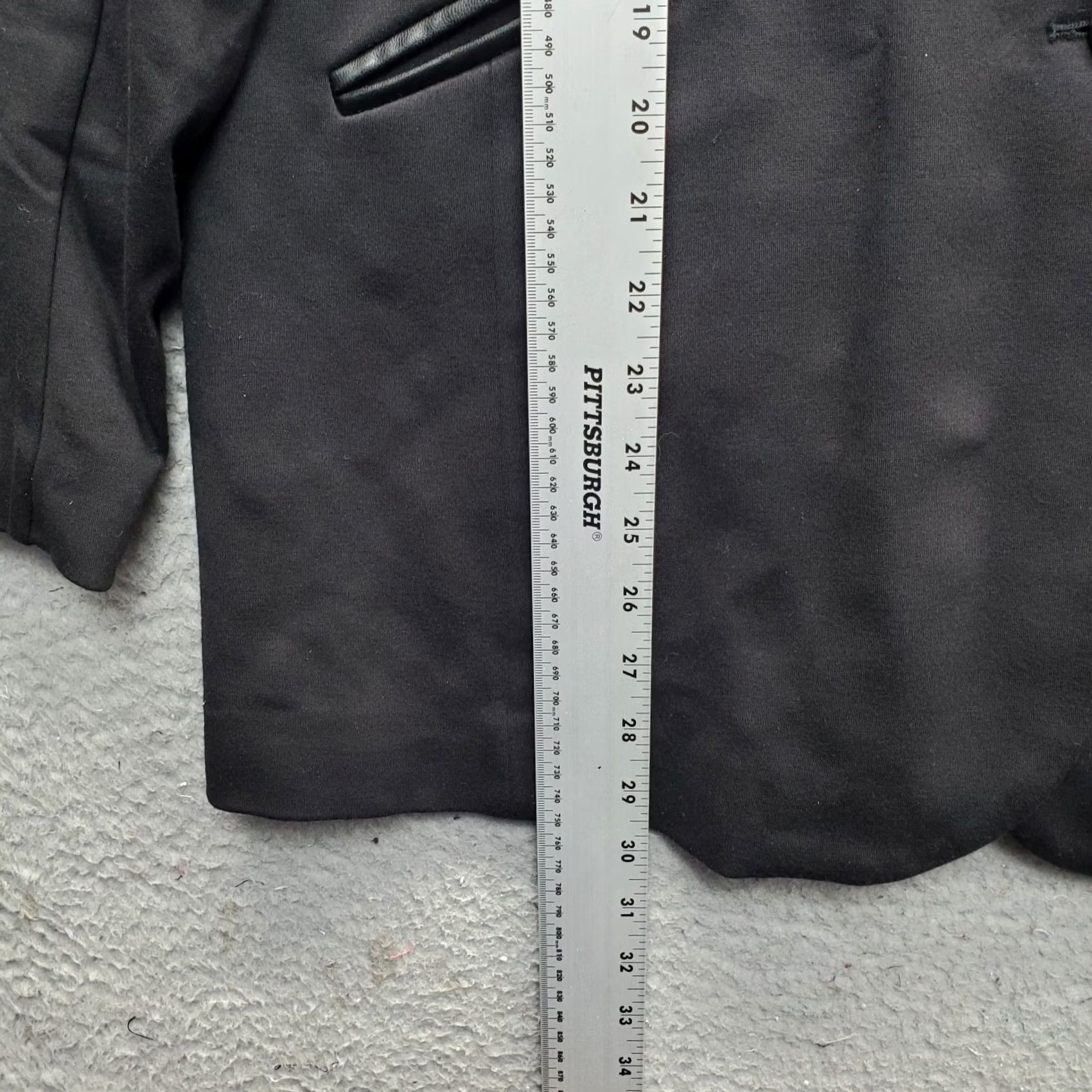Vintage DG2 by Diane Gilman Blazer Womens 1X Black Faux Leather Trim Pockets Notch Lapel Blazer Jacket Women 1X Black NWT Mens Womens Size XL / US 12-14 / IT 48-50 - 3 Thumbnail