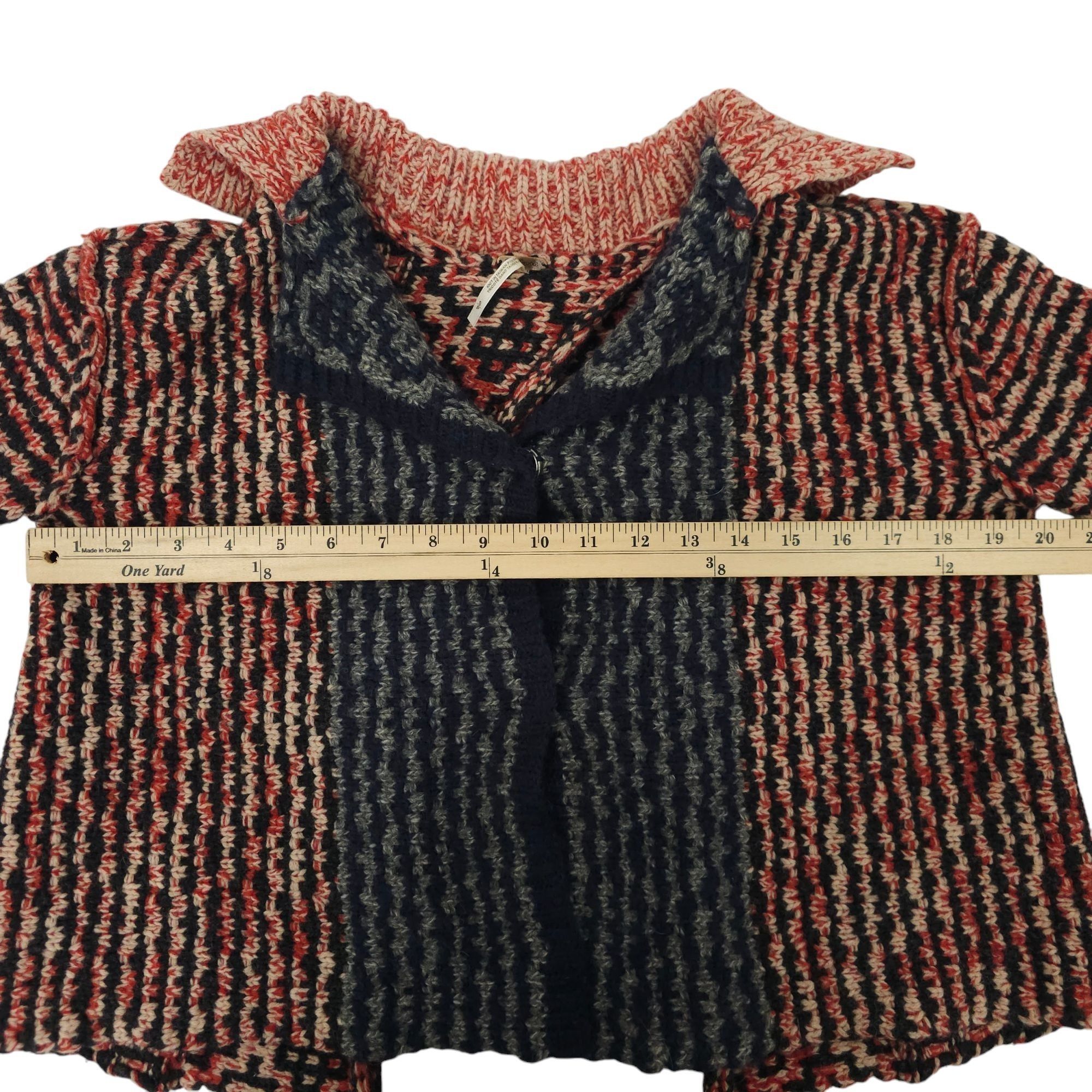 Free People Free People Open Back Sweater Womens S Striped Snap Front Size S / US 4 / IT 40 - 4 Thumbnail
